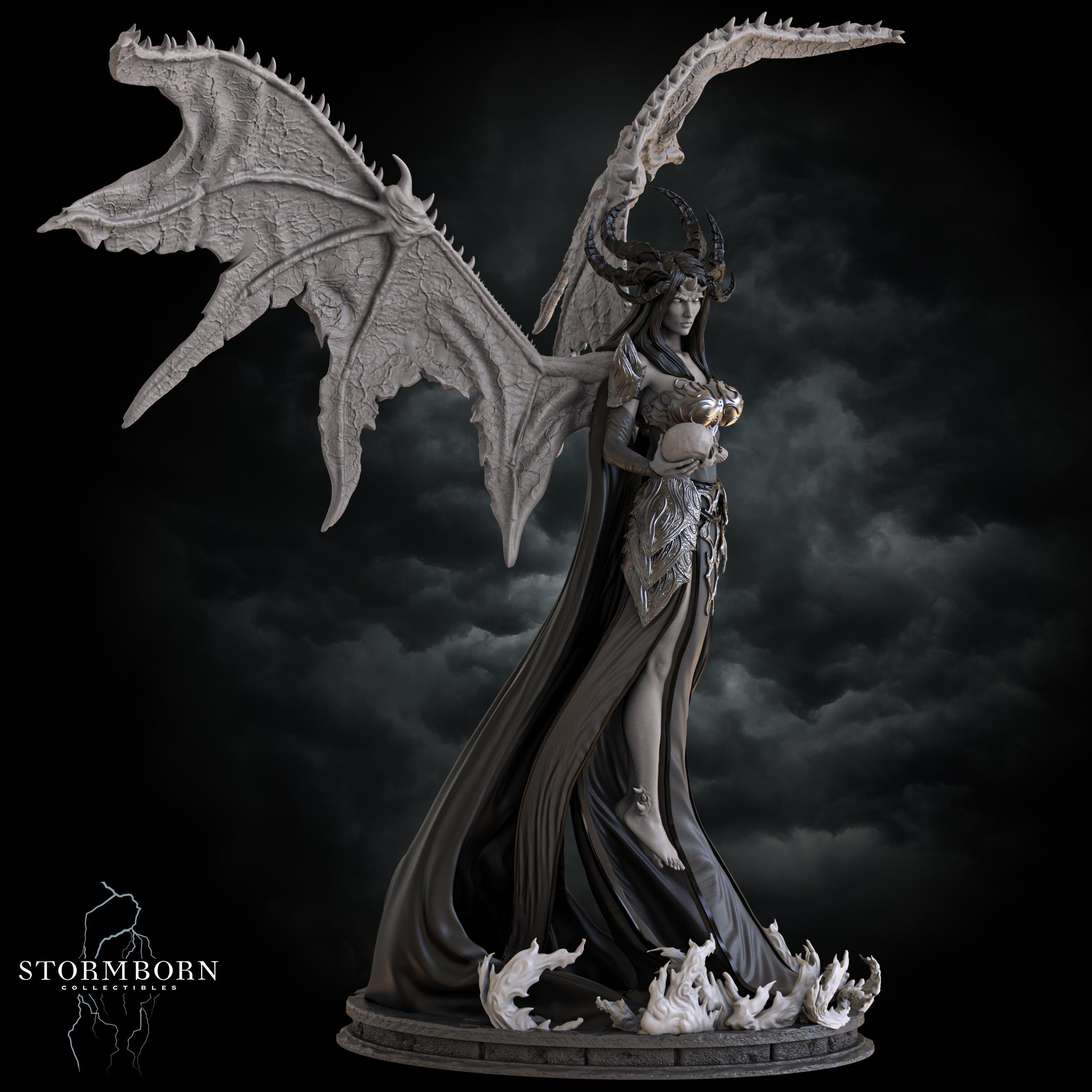 (32mm) Nyxara, Demon of the Night 3d model