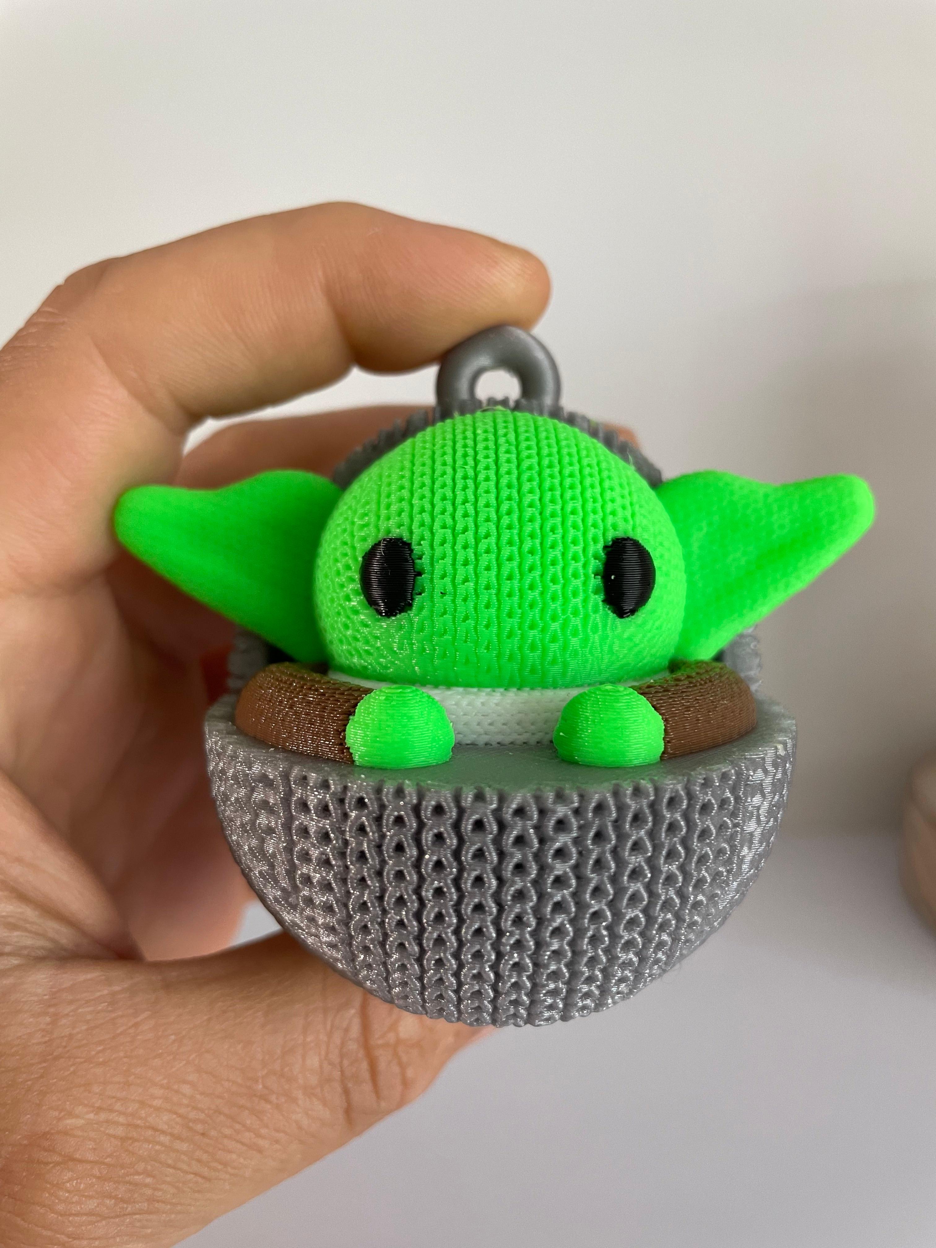 Knitted Star Wars Grogu Figurine / Ornament / No Supports / Multiparts / 3MF Included 3d model