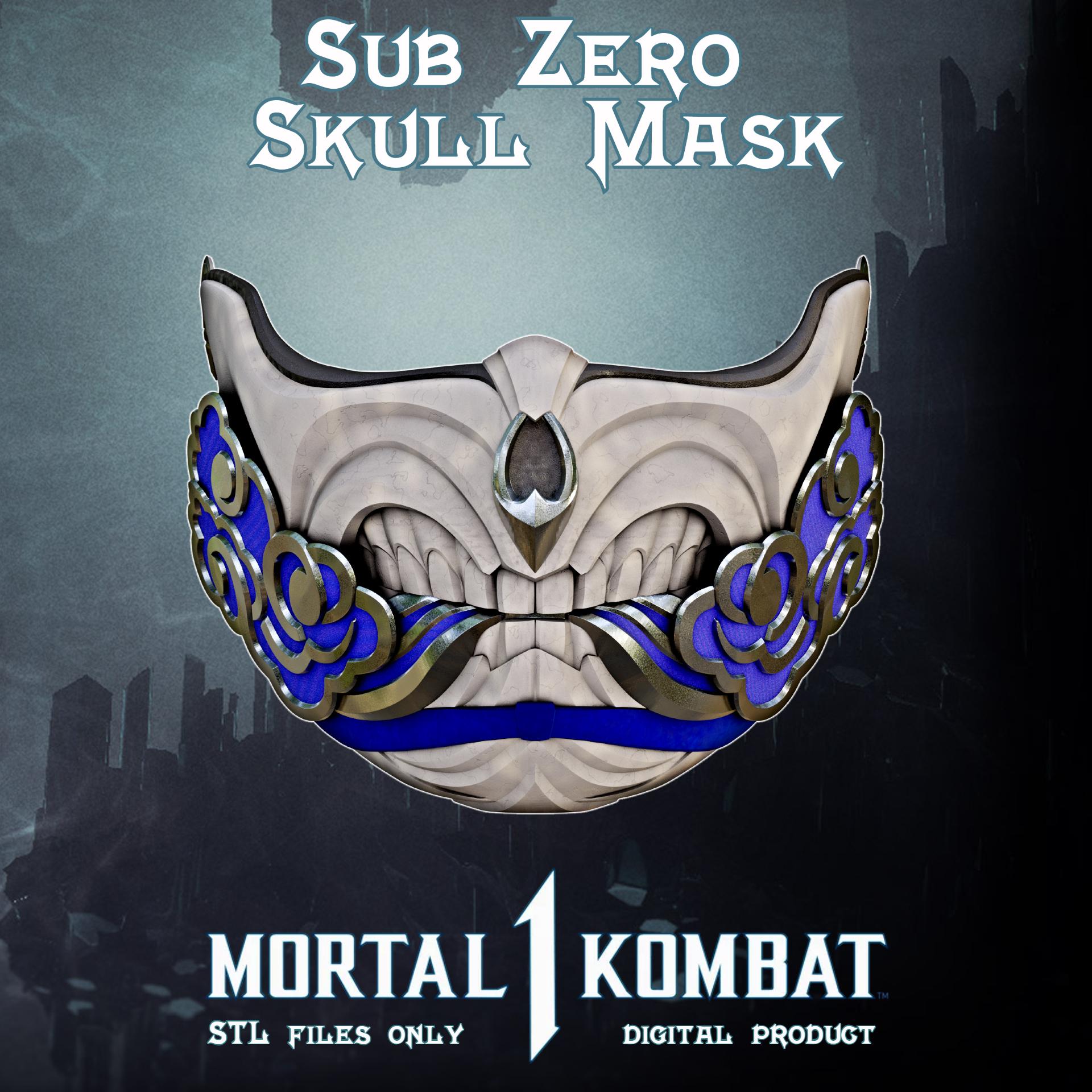 SUB ZERO SKULL MASK MORTAL KOMBAT 1 3d model