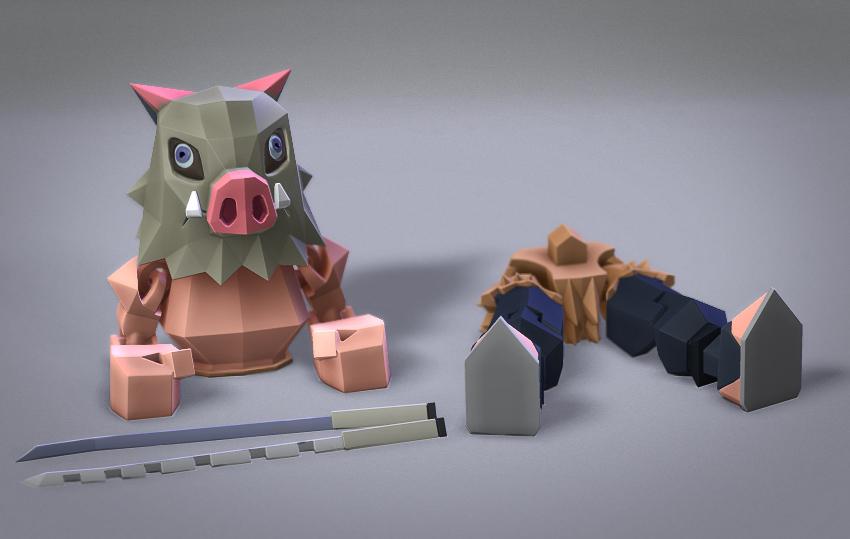 Low Poly Flexi Inosuke 3d model