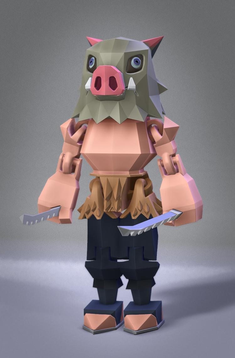 Low Poly Flexi Inosuke 3d model