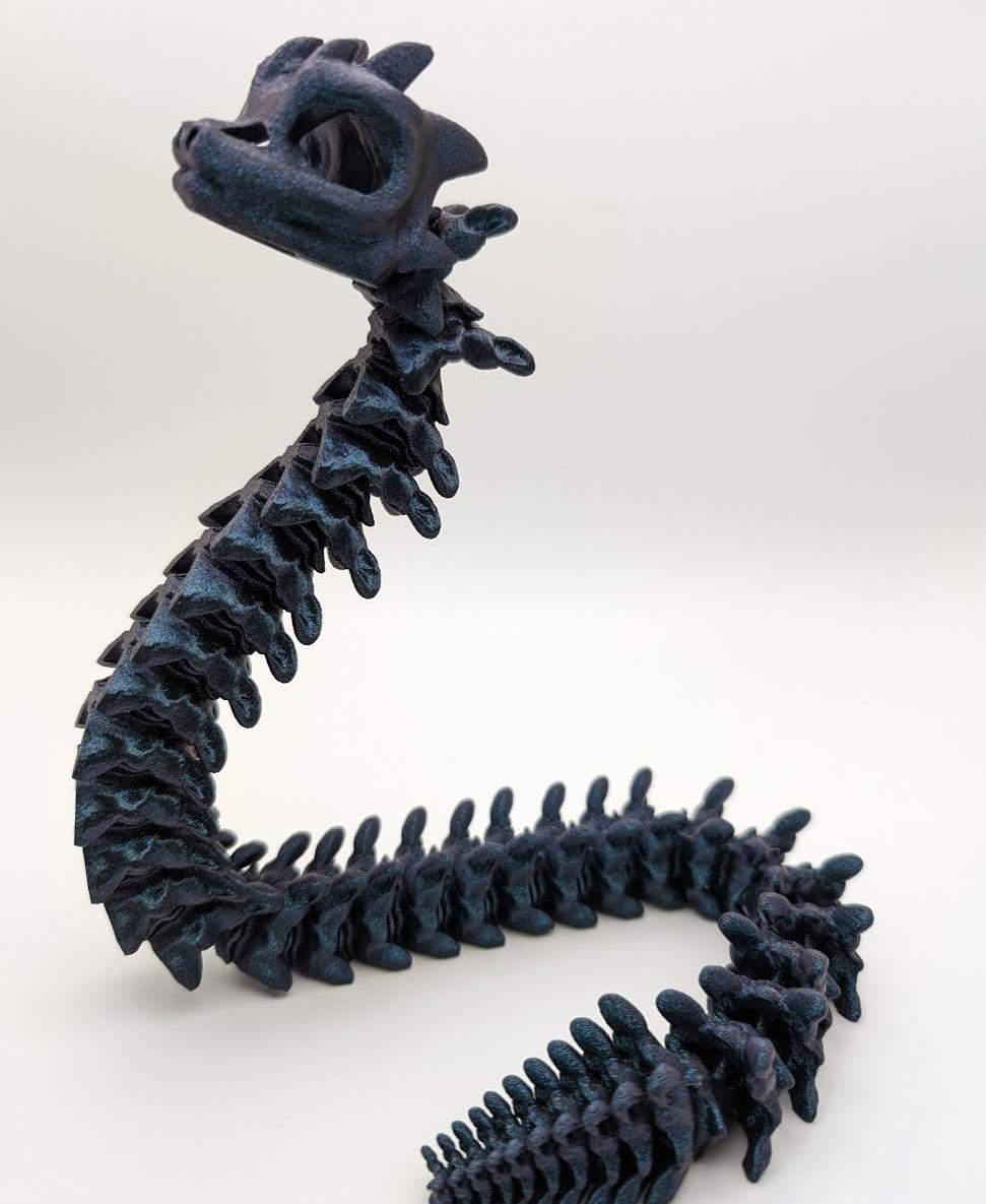 Extra Long Bony Basilisk - Articulated Snap-Flex Fidget (Tight Joints) 3d model