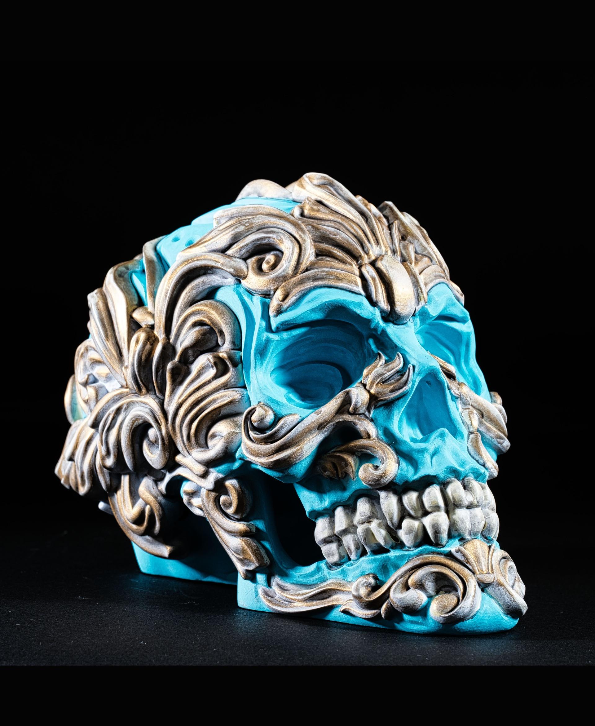 Ornate Skull - Rococo Scroll - Decoration - Printer: Elegoo Saturn 2
Resin: Siraya Tech Navy Grey
Paint: Monument Hobbies Pro Acryl - 3d model