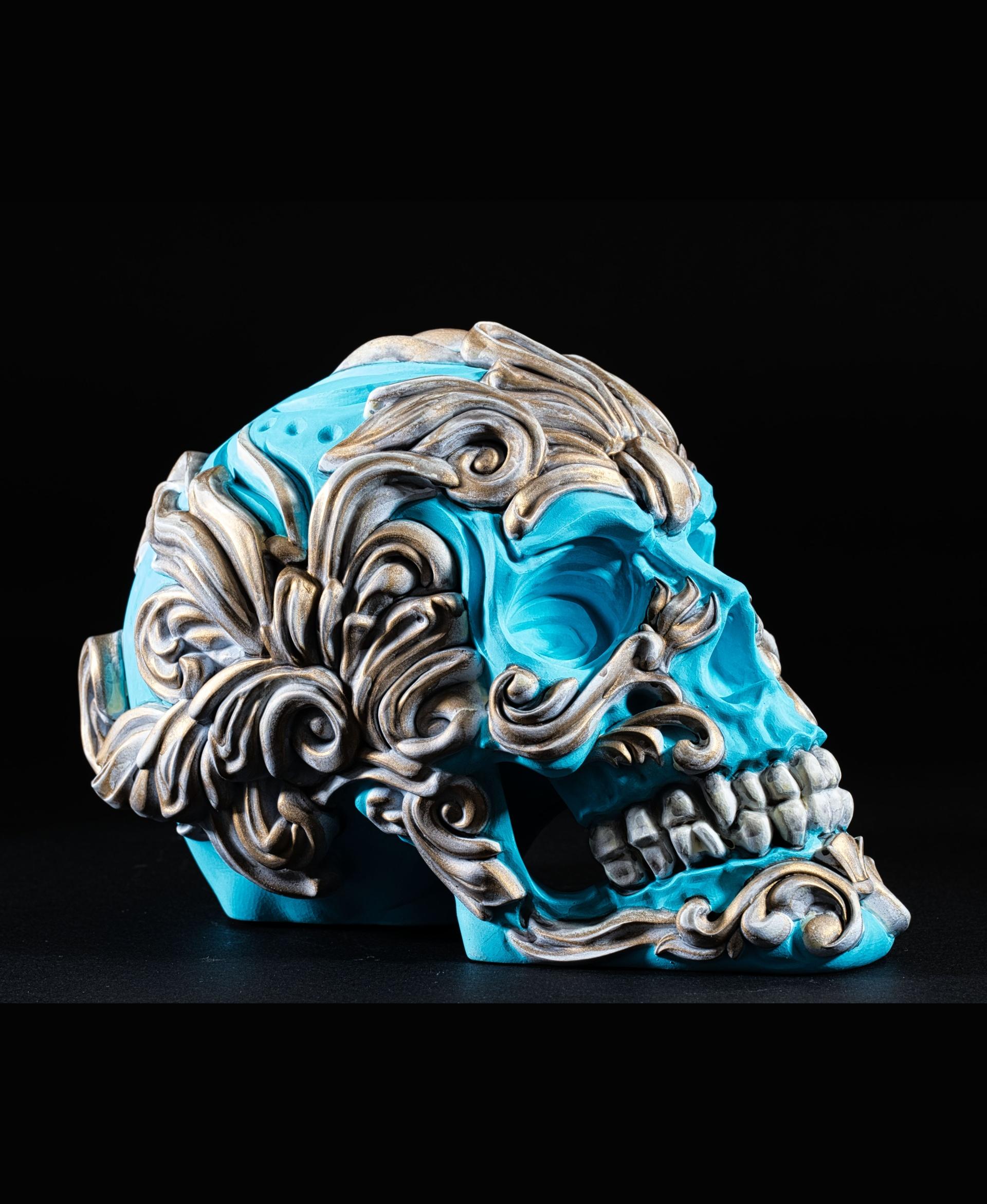 Ornate Skull - Rococo Scroll - Decoration - Printer: Elegoo Saturn 2
Resin: Siraya Tech Navy Grey
Paint: Monument Hobbies Pro Acryl - 3d model