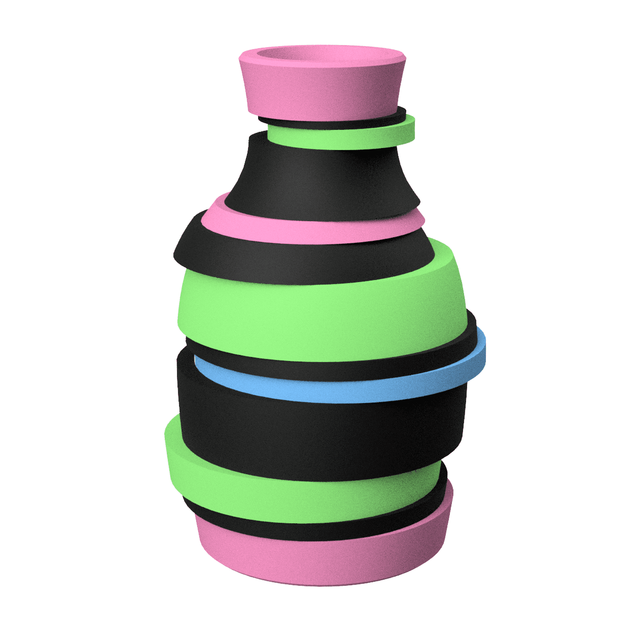 3D Printable Vase with Glitch Aesthetic Design for Home Decor 3d model