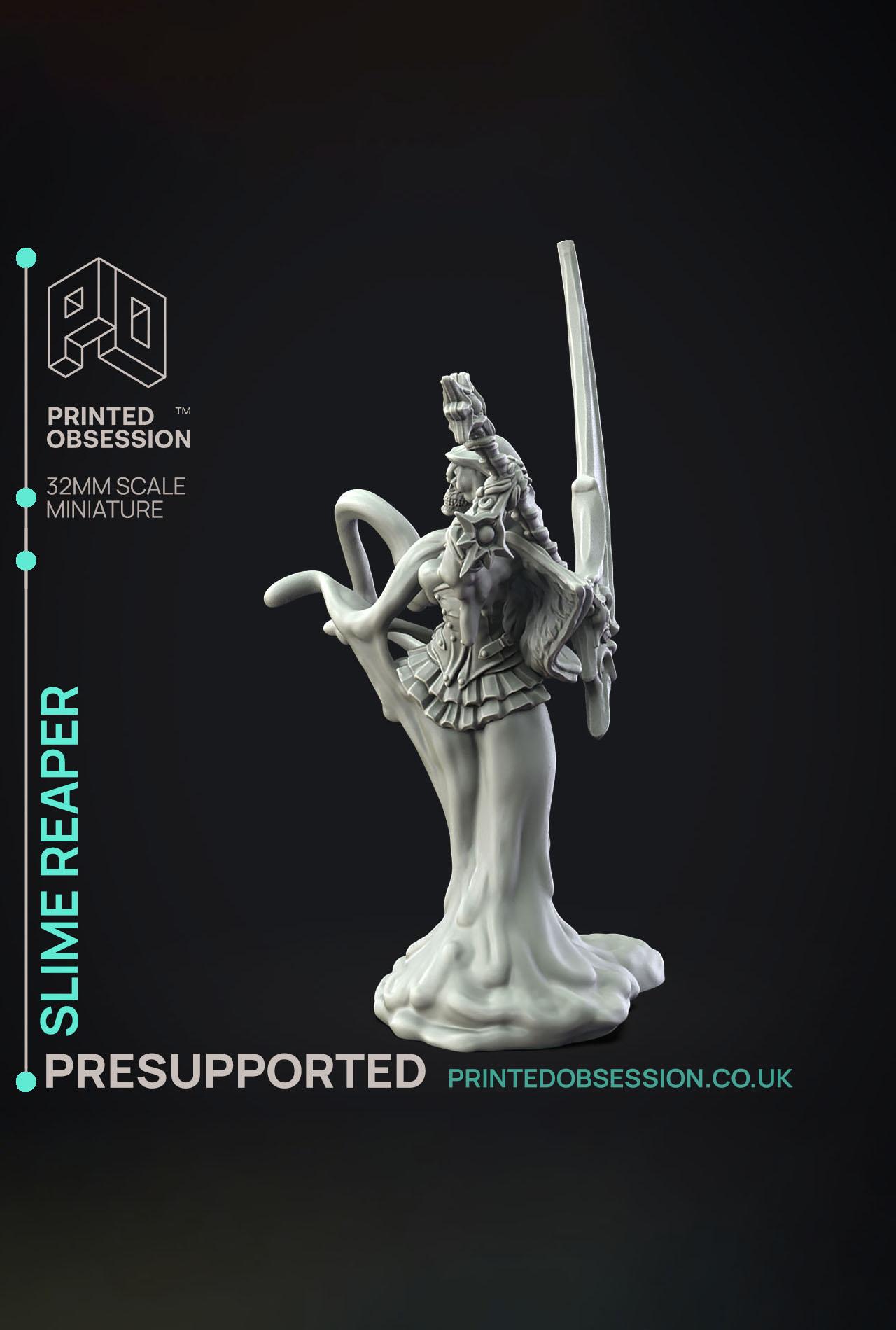 Slime Reaper - The Gelatinous Queen - PRESUPPORTED - Illustrated and Stats - 32mm scale			 3d model