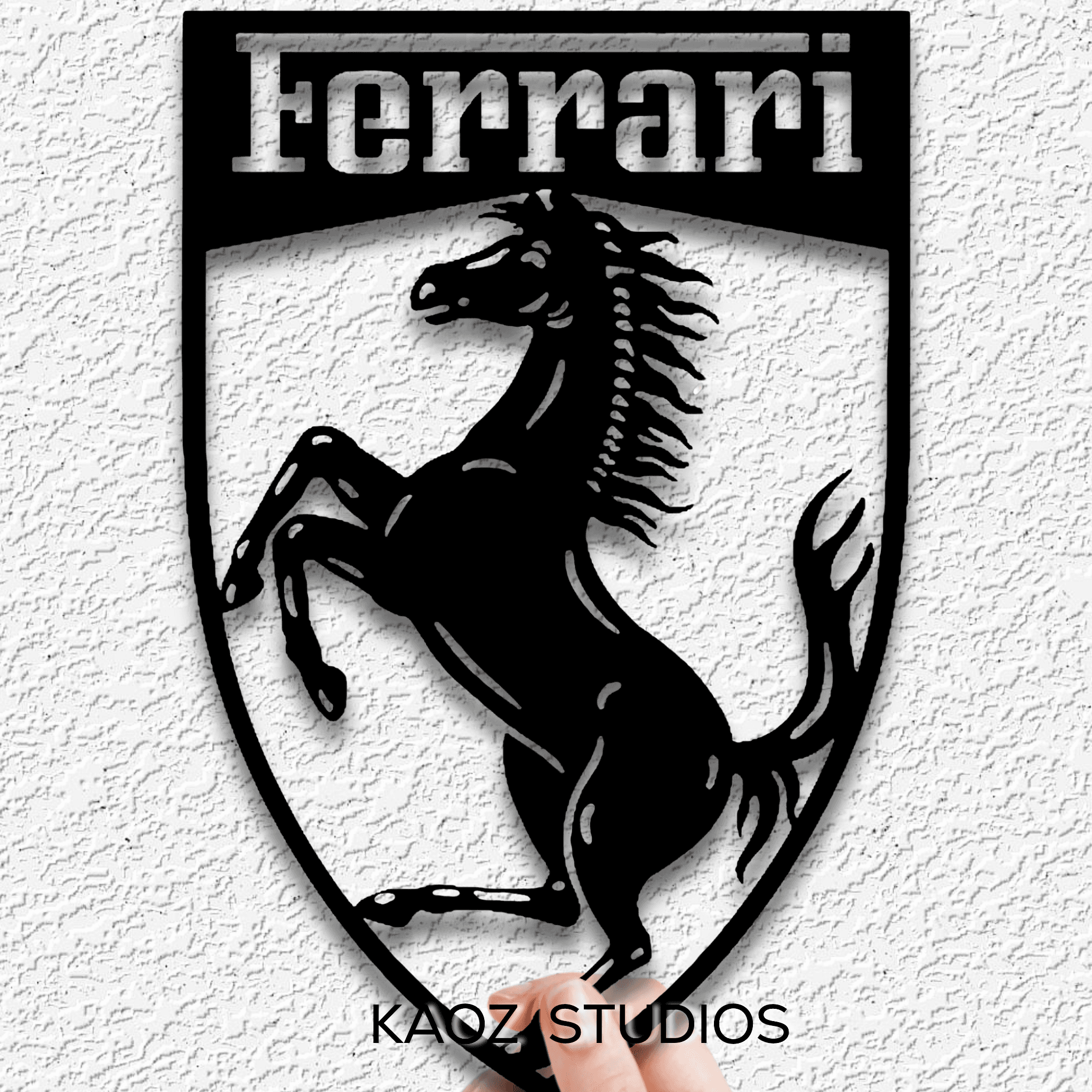 ferrari wall art emblem wall decor sport car logo decoration 3d model