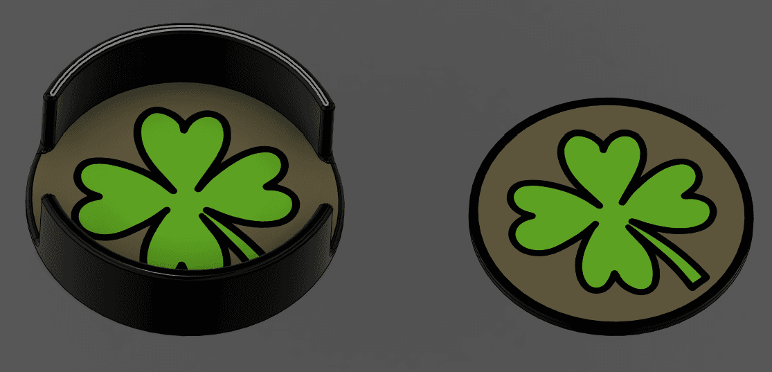 St Paddy Day coaster + caddy.3mf 3d model