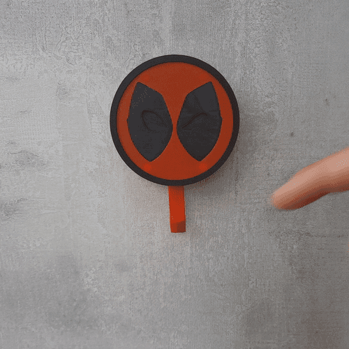 Deadpool - wall key holder 3d model