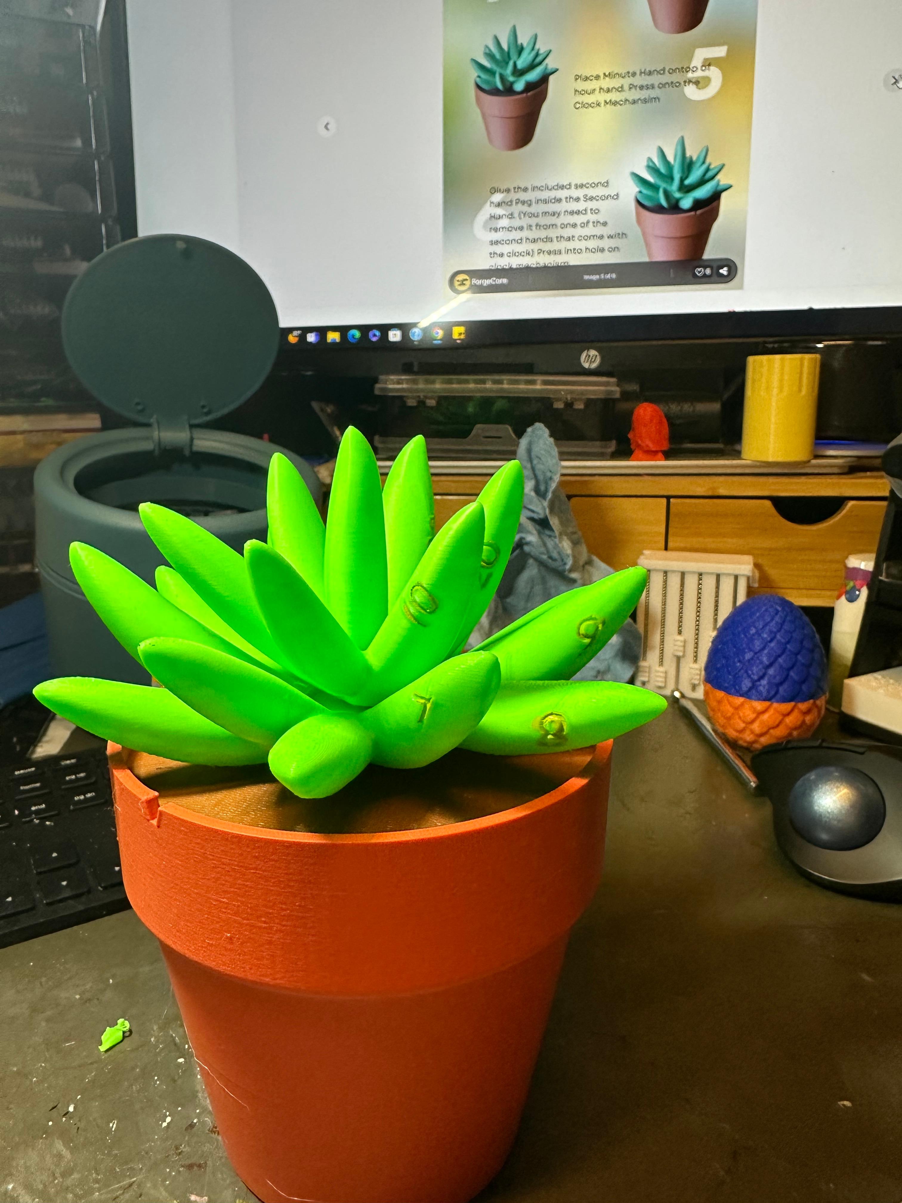 Succulent Clock 3d model