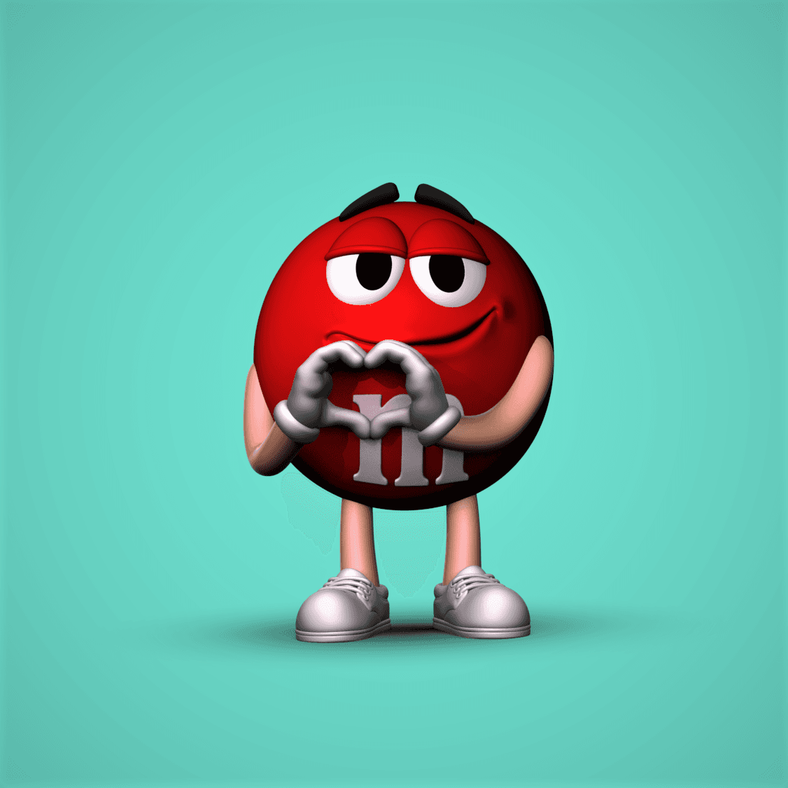 Red M&M -Spreading Love 3d model