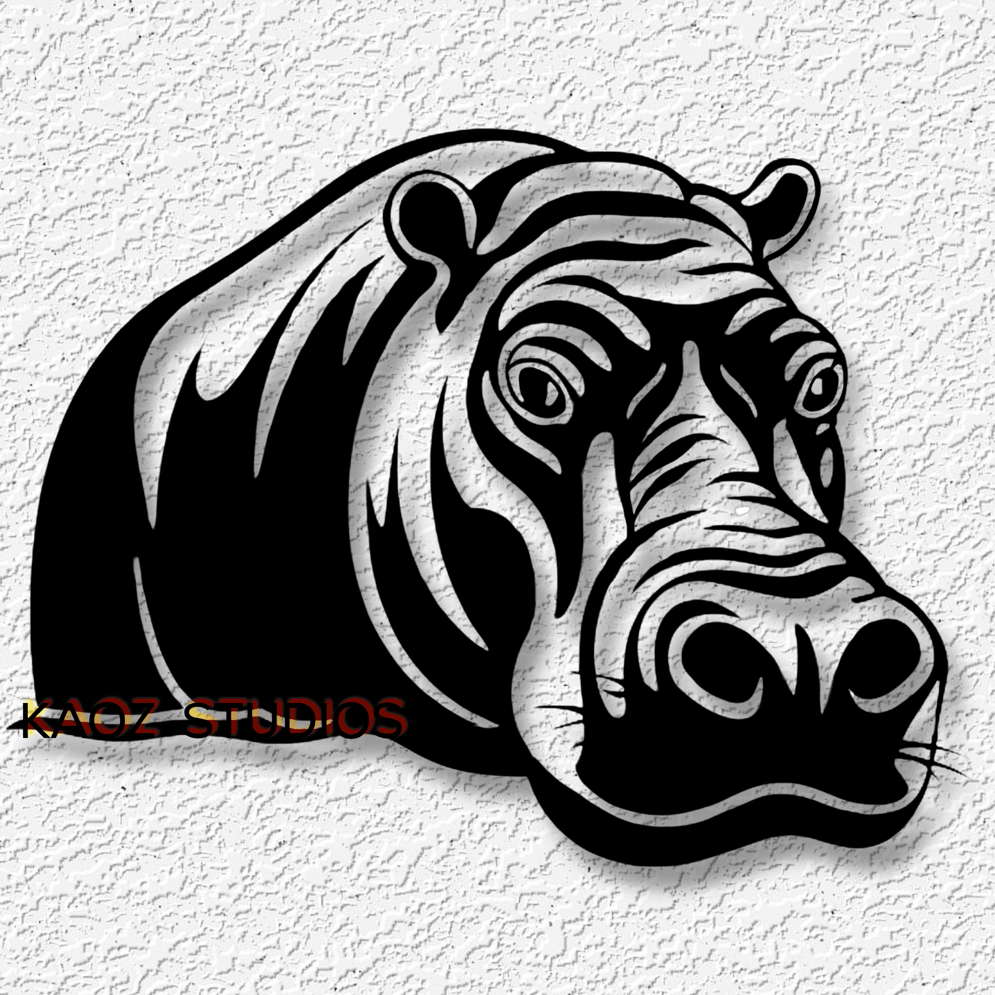 hippo wall art hippopotomus wall decor animal decoration 3d model