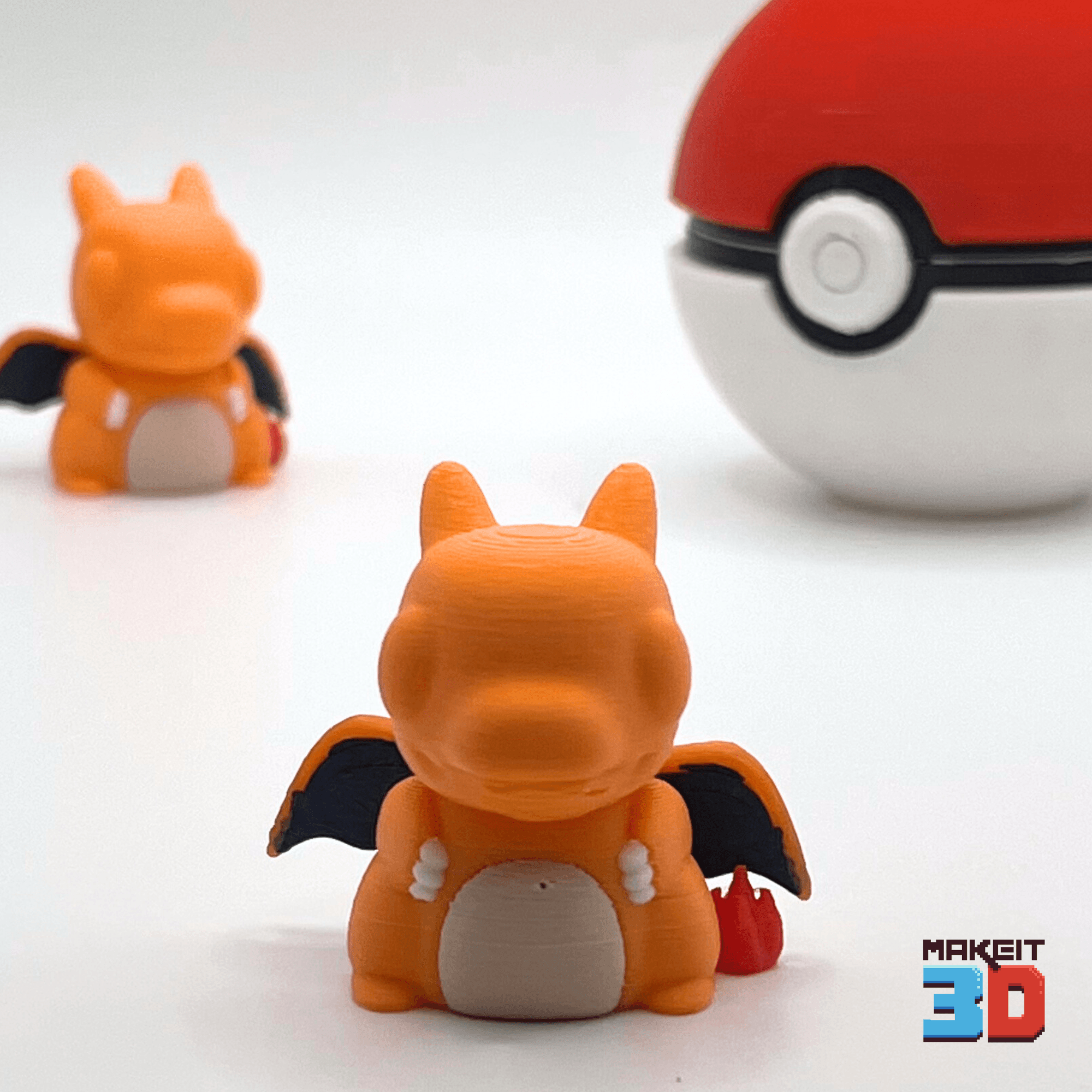 3D Printable ChibiCharzrd With Print in Place PokebaII 3d model