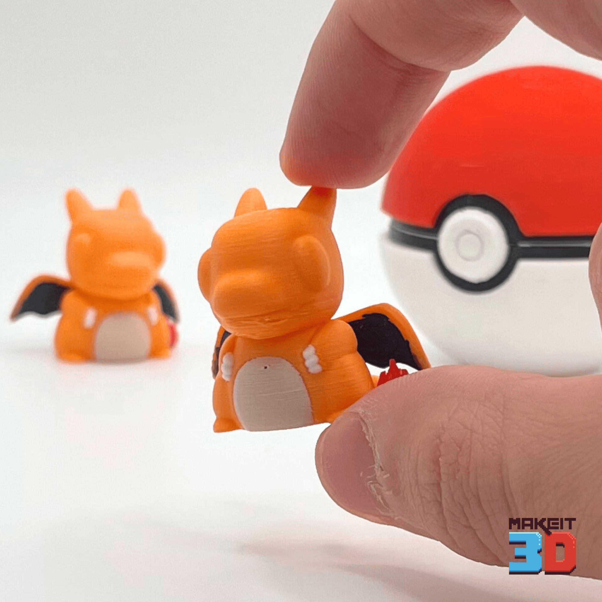 3D Printable ChibiCharzrd With Print in Place PokebaII 3d model