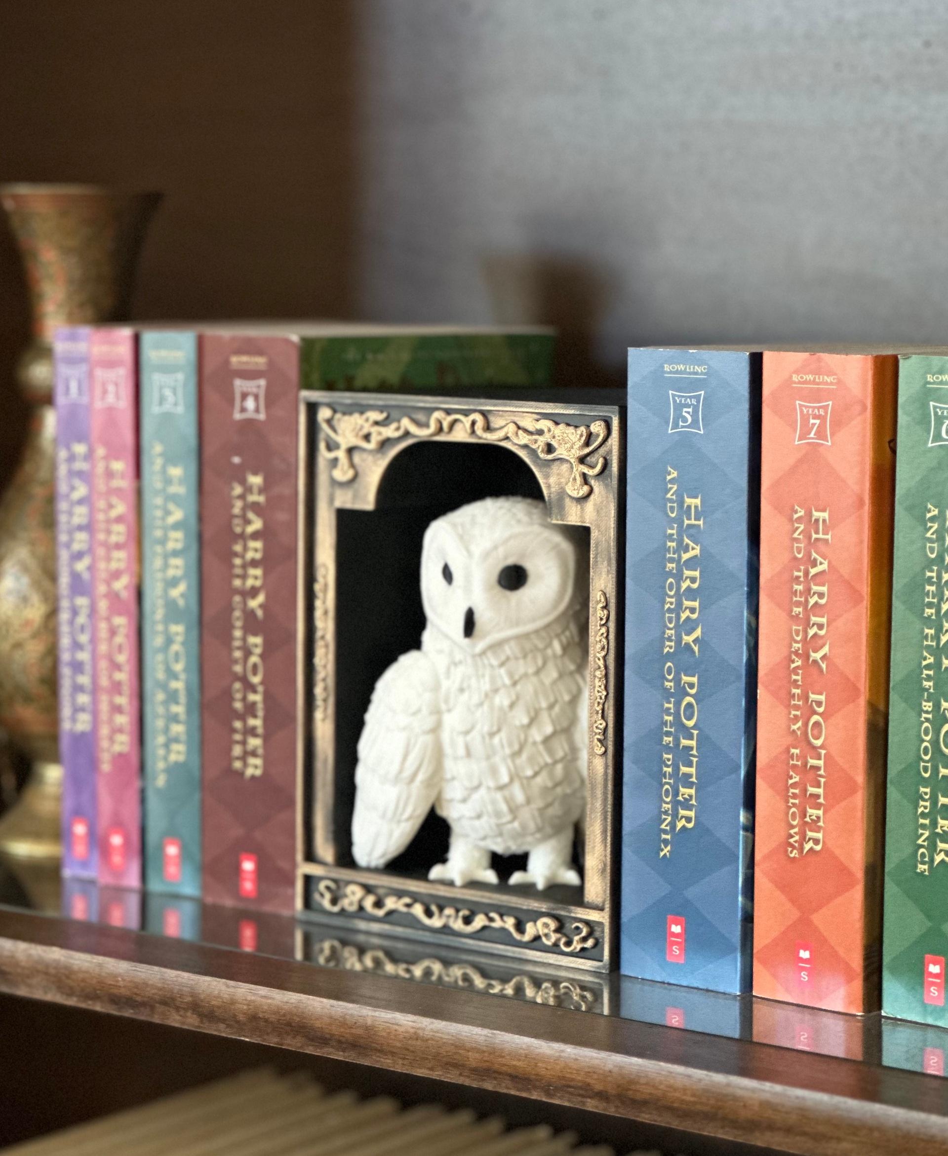 Snowy Owl Book Nook: Hedwig Inspired 3d model