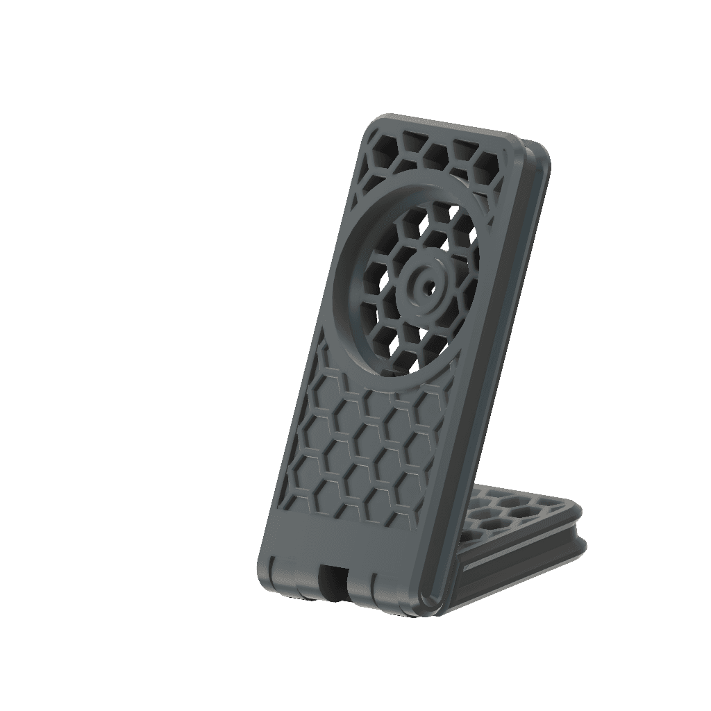 Print in Place Quadlock Mag Phone Stand - Honeycomb 3d model