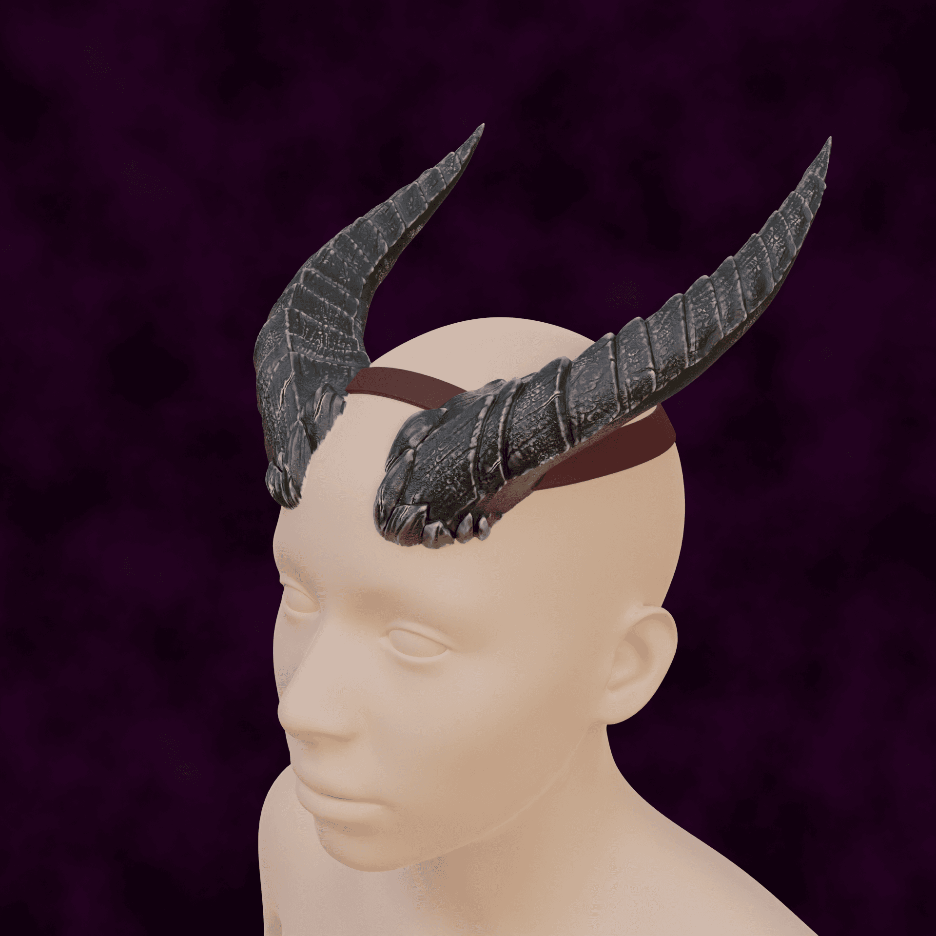 FANTASY BALEFUL SPIKES HORNS SET BALDURS GATE 3 3d model