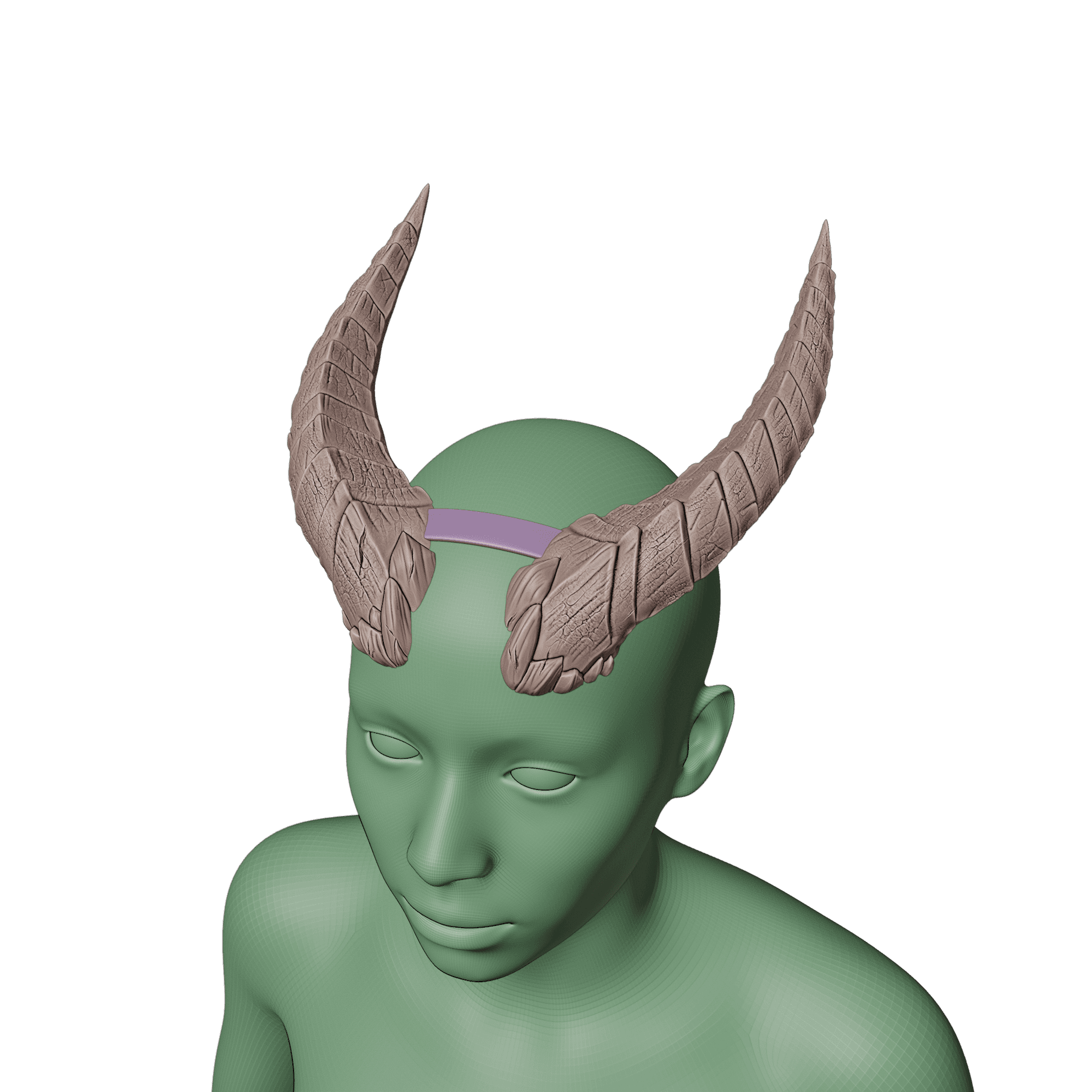 FANTASY BALEFUL SPIKES HORNS SET BALDURS GATE 3 3d model