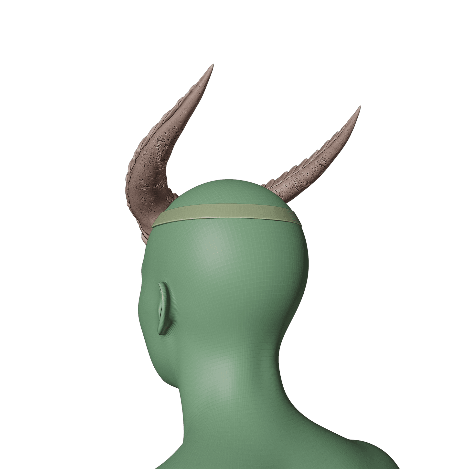 FANTASY BALEFUL SPIKES HORNS SET BALDURS GATE 3 3d model