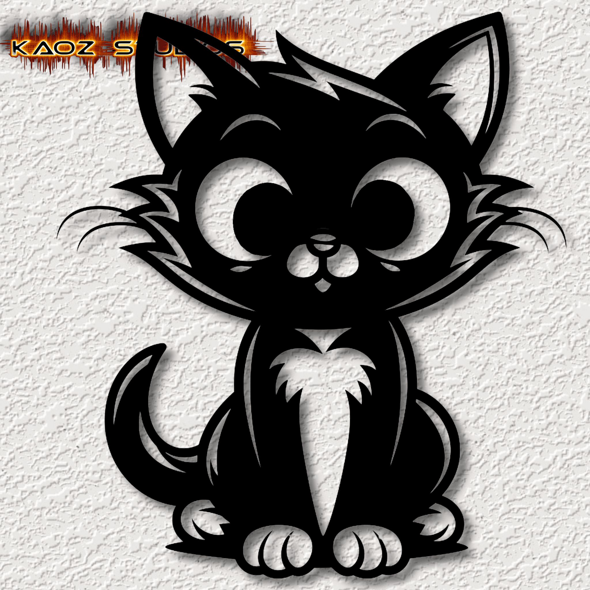 lil black kitty wall art christmas kitty wall decor 2d art 3d model