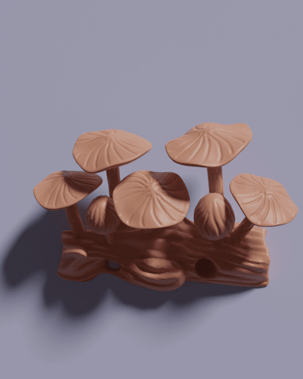 Mushrooms Wall Hanging, Decorative Statue, Wall Art, Wood Carving, Sculpture,  Fungi Wall Decor 3d model