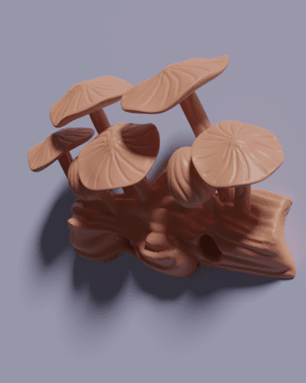 Mushrooms Wall Hanging, Decorative Statue, Wall Art, Wood Carving, Sculpture,  Fungi Wall Decor 3d model