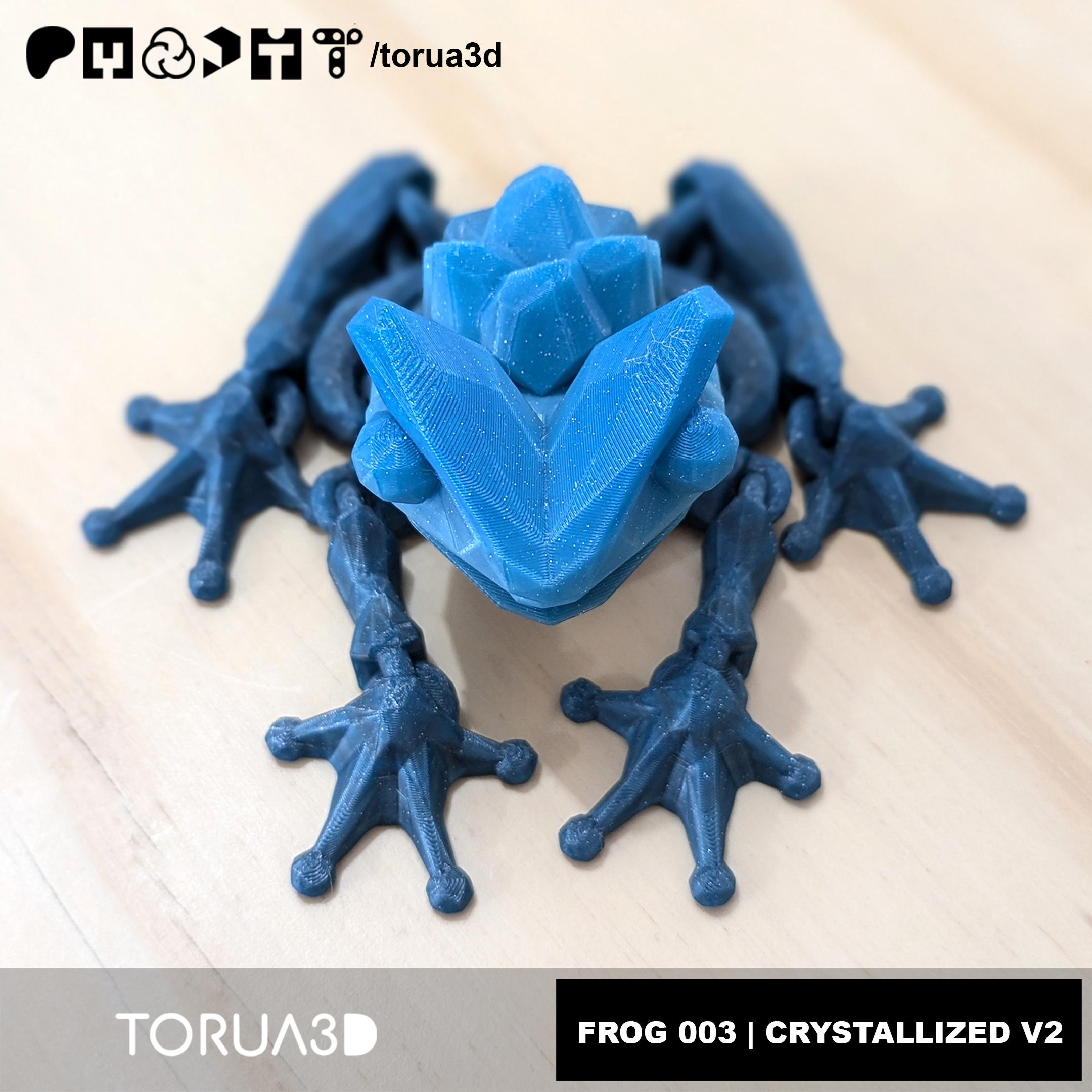 Articulated Frog 003 - Crystallized V2 - Print in place - No supports - STL 3d model