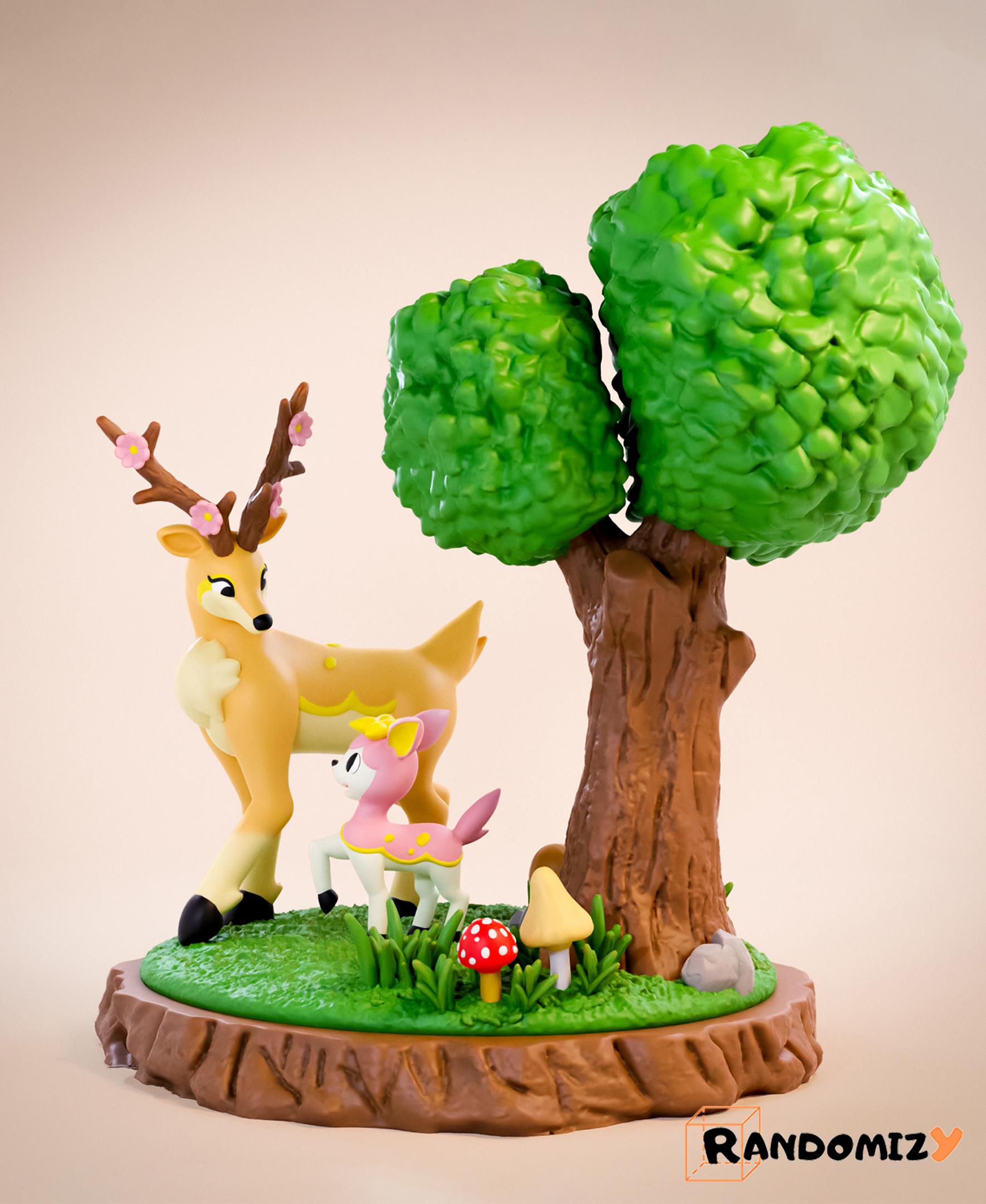 Deerling and Sawsbuck (Fanart) 3d model