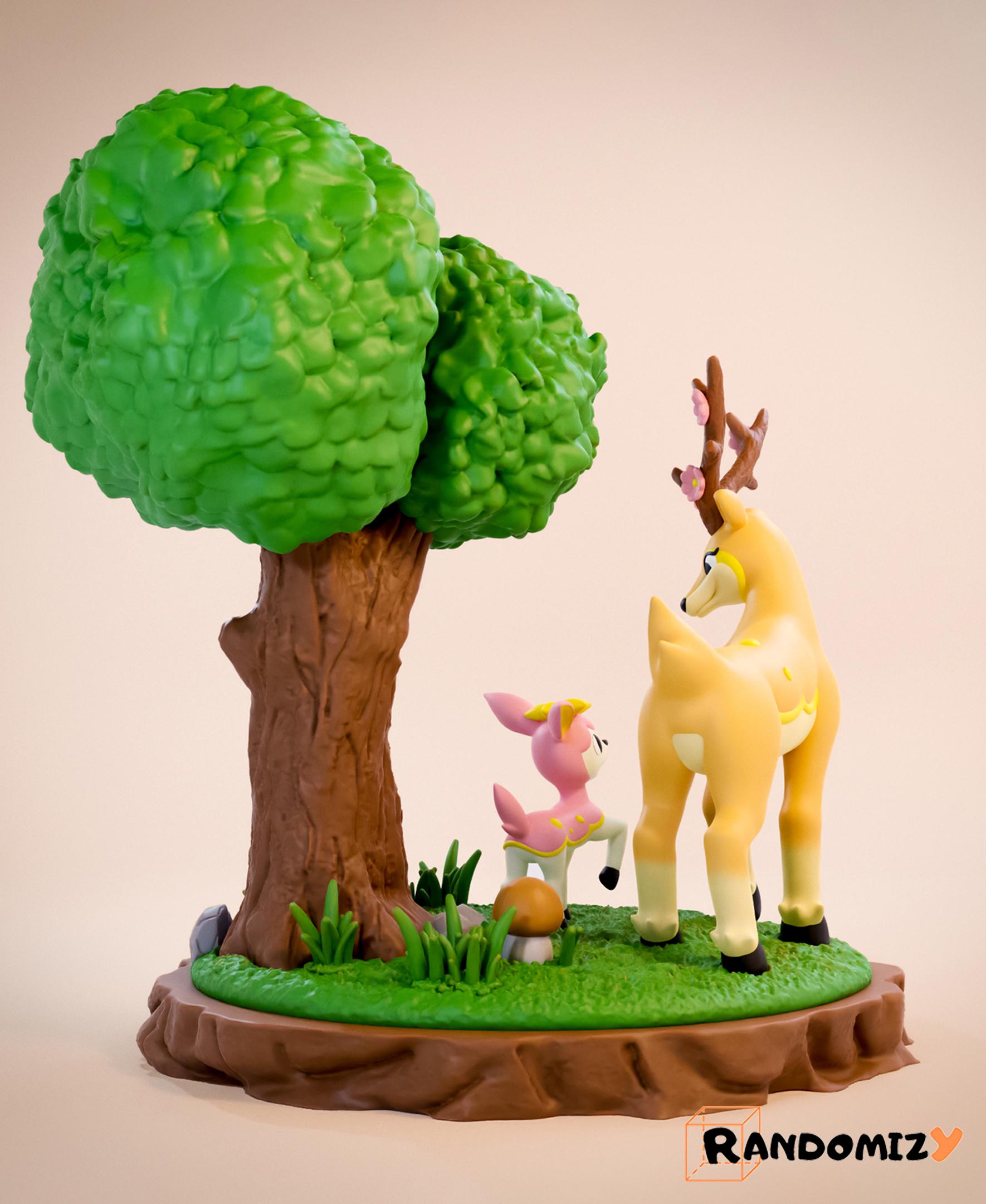 Deerling and Sawsbuck (Fanart) 3d model