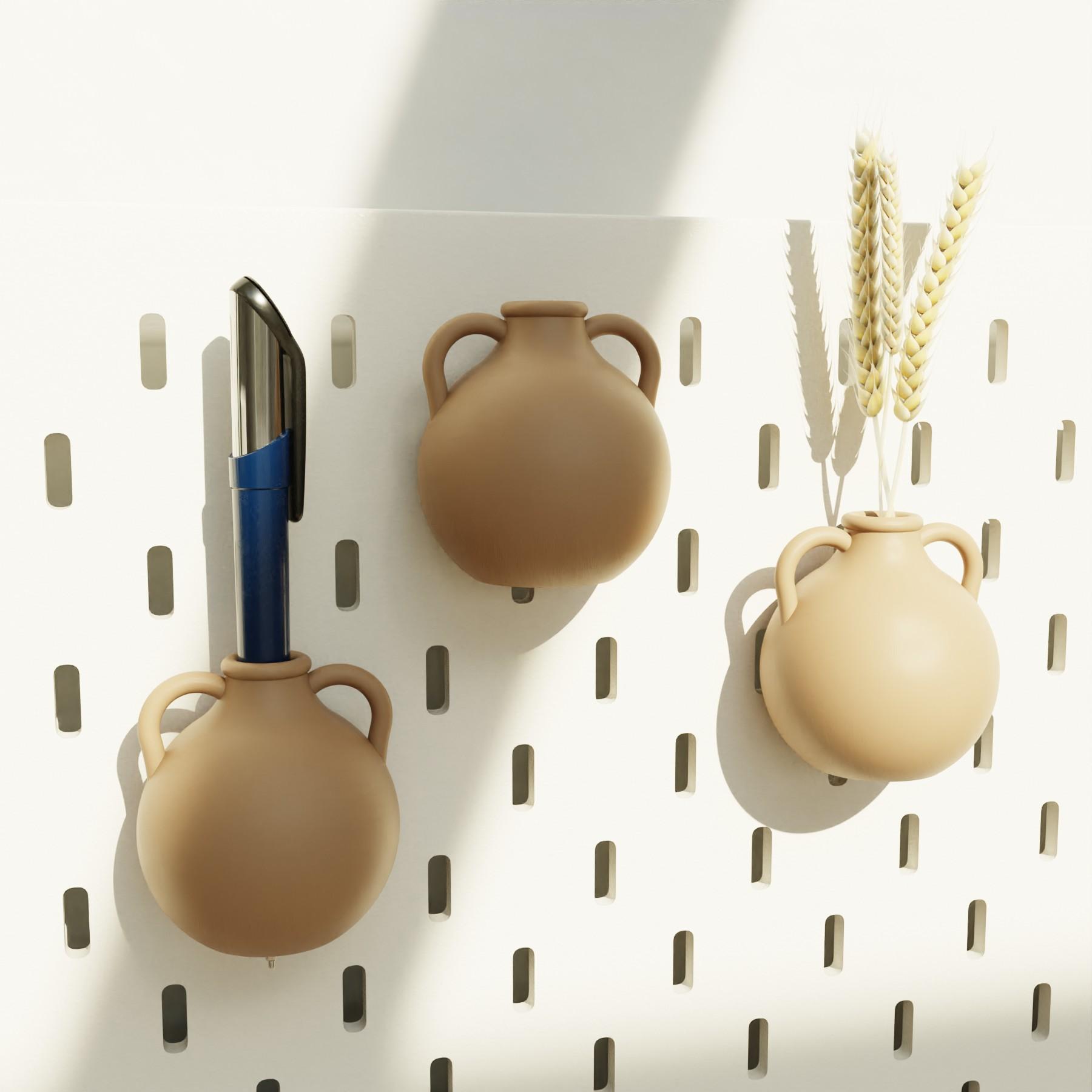 Mini Double Handed Ikea Skadis Pegboard Vase 3d model