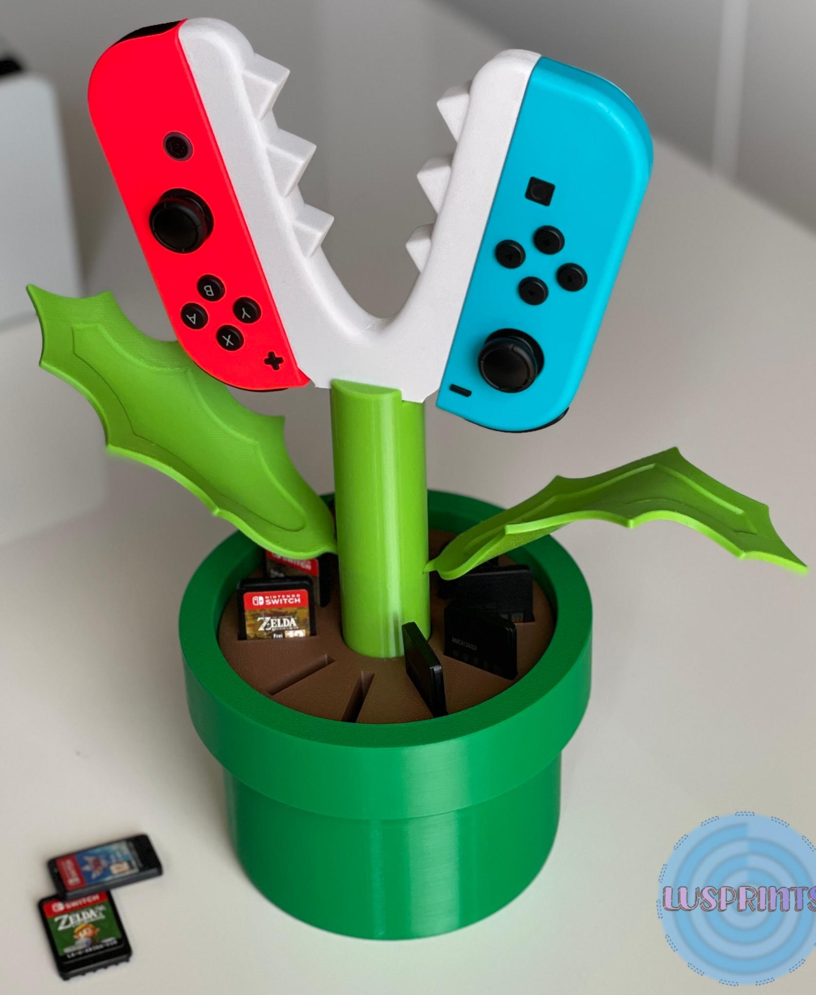 Piranha Plant JoyCon Grip | Cartridge Holder  3d model