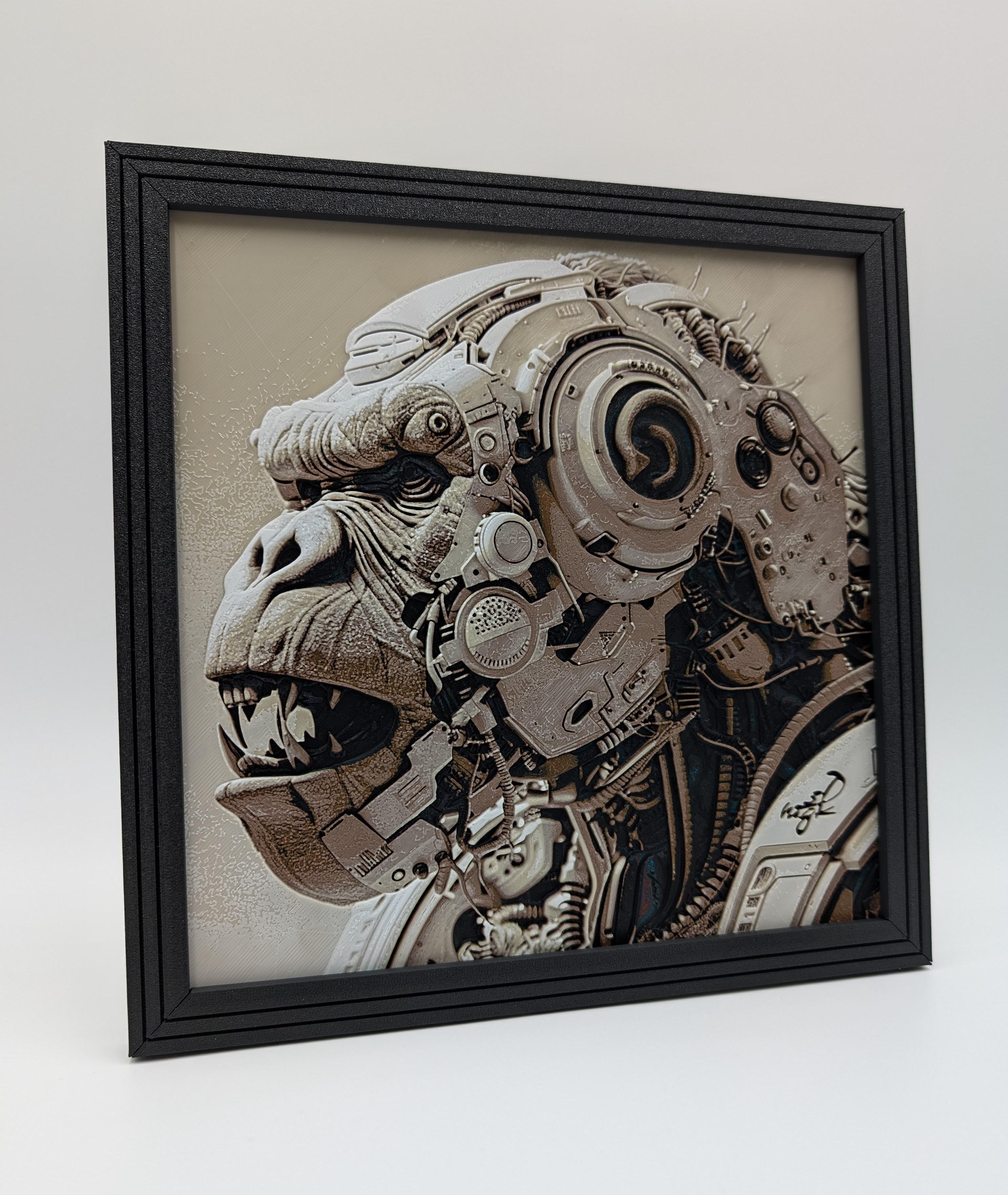 Gorilla Borg - Hueforge Print 3d model