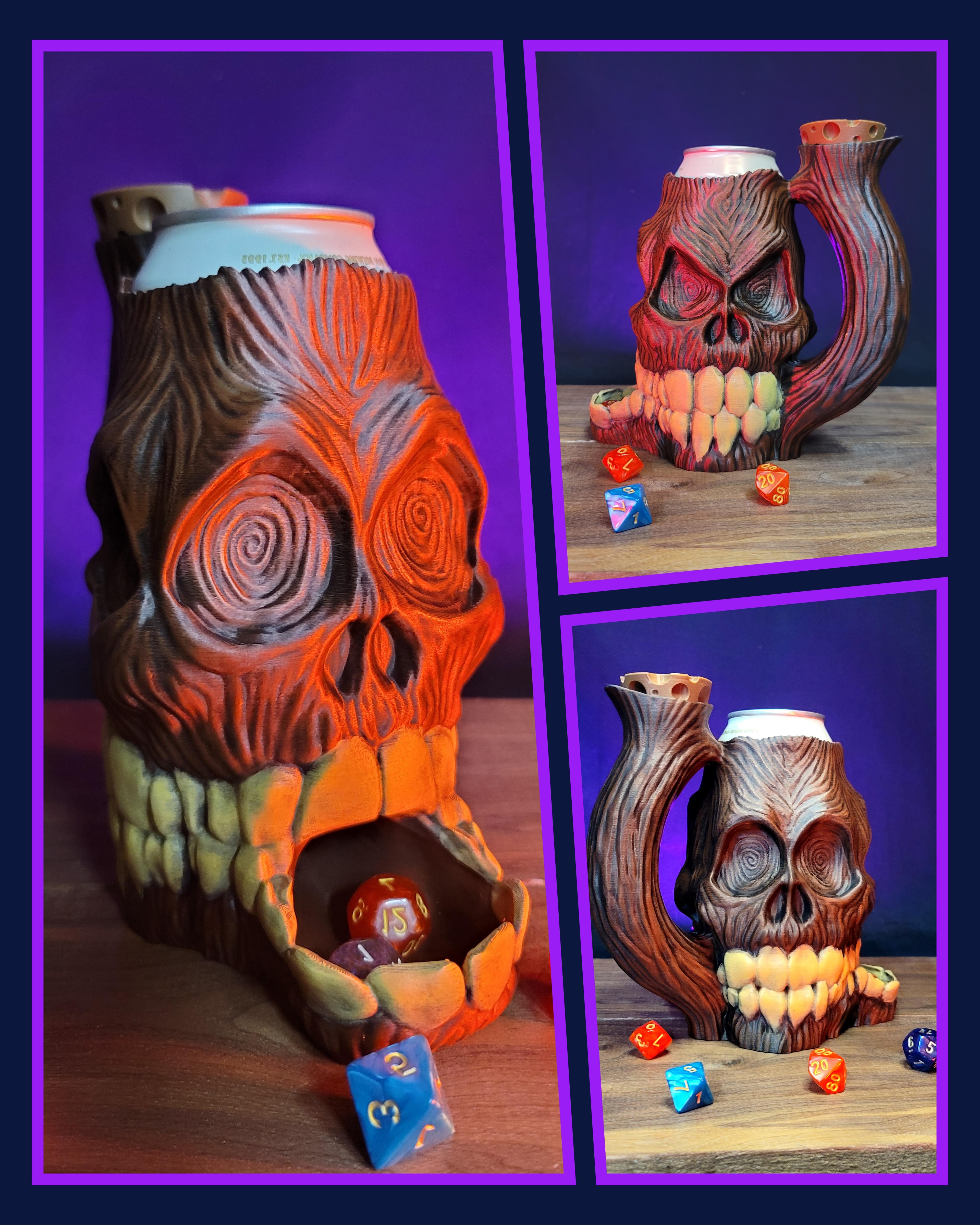 The Wooden Zombie 12oz Can Cozy Dice Tower 3d model