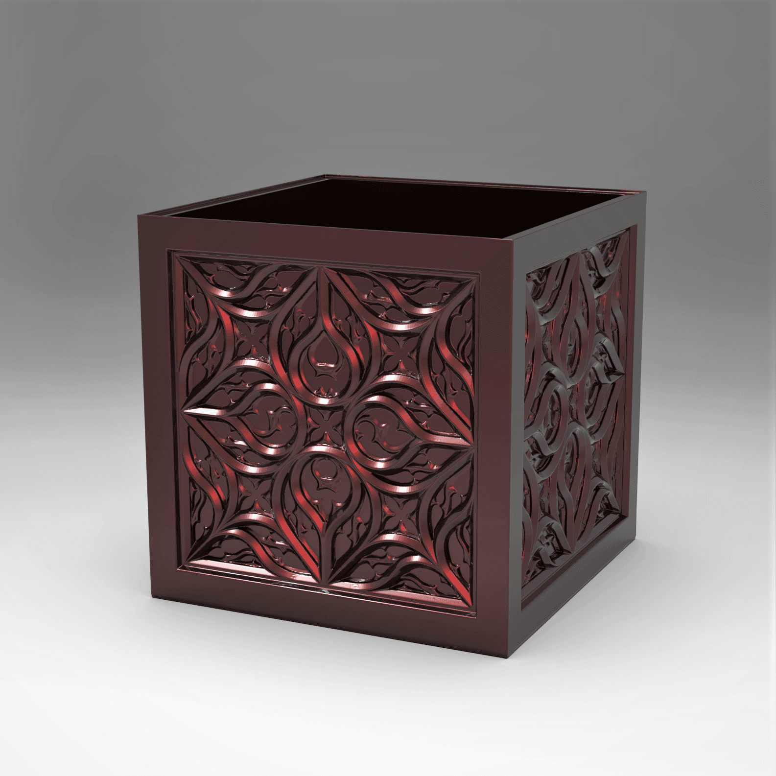 Gothic Pattern Planter -Square 3d model