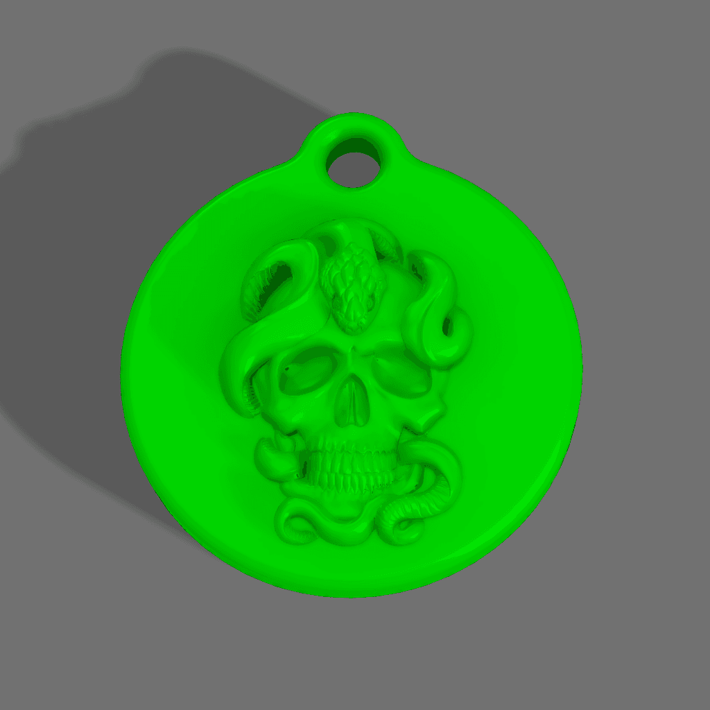 Snake Skull Keychain 3d model