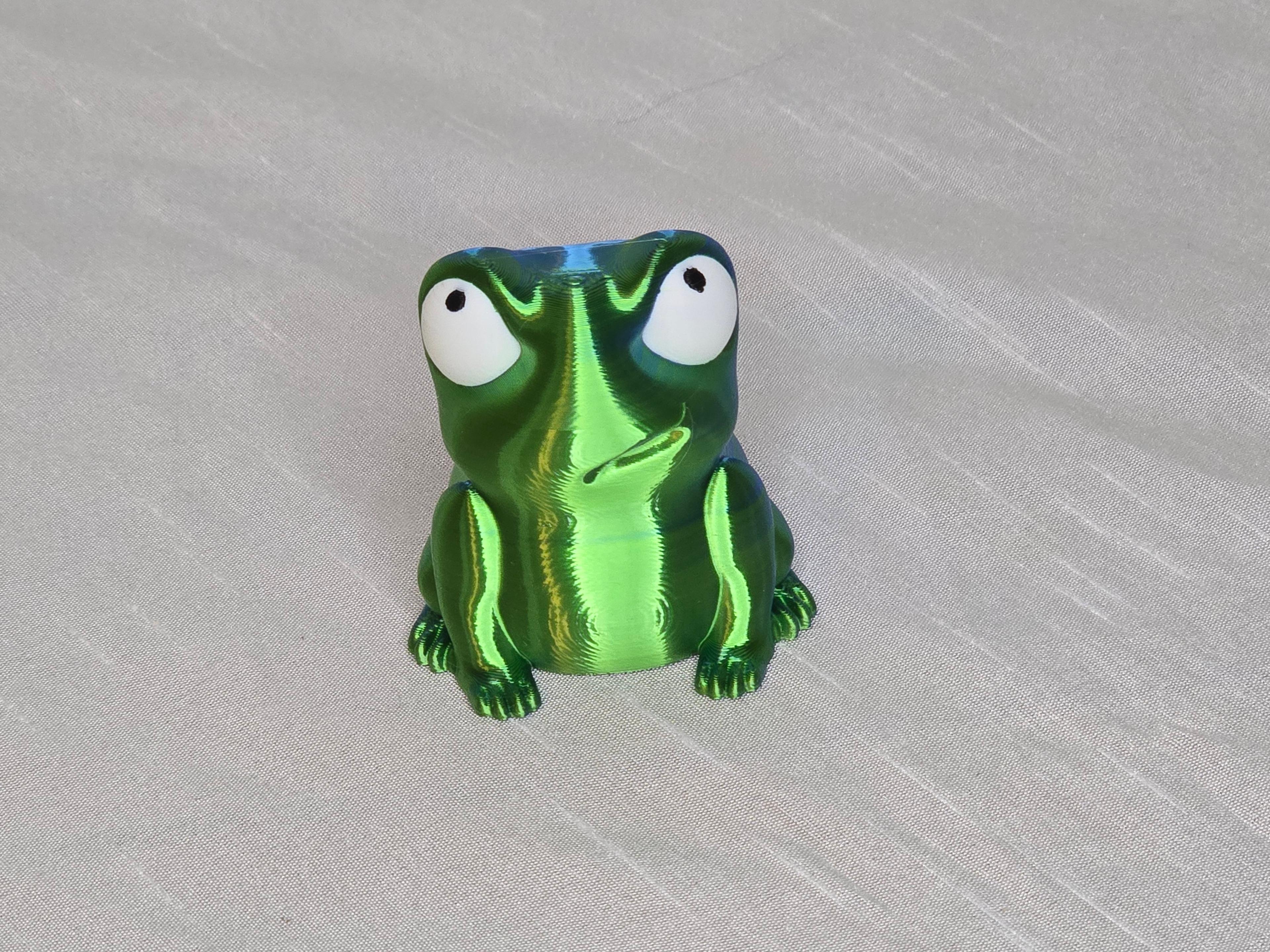 Angry Frog - Amazing Model printed in CooBeen Blue-Green, PolyLite White and Zyltech Black - 3d model