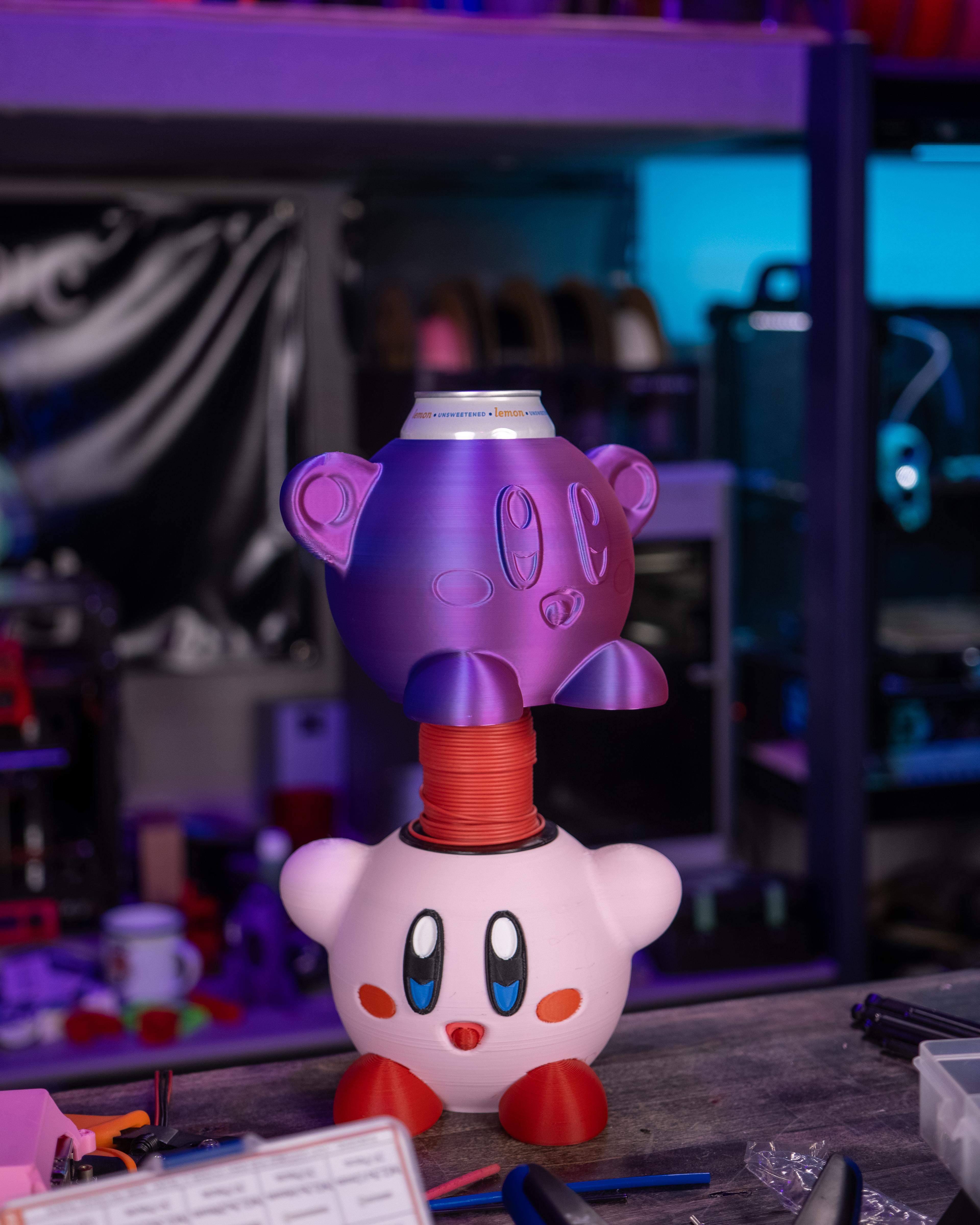 Kirby Can Cup w/ Handles! - 12oz Can Holder 3d model