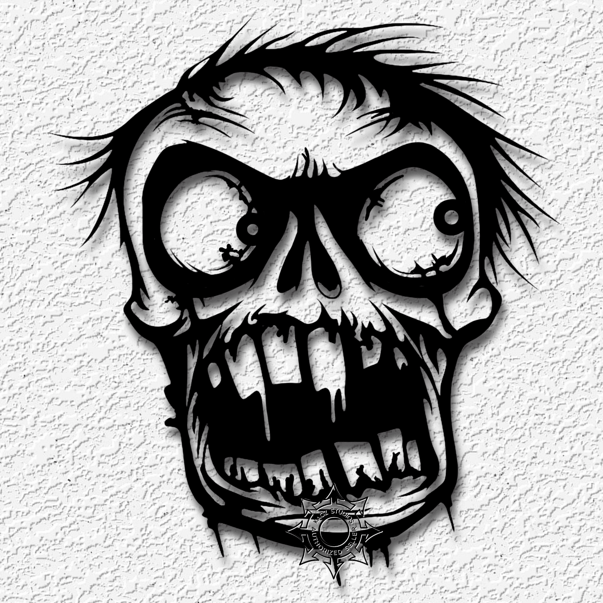 crazy zombie wall art creepy halloween decor 3d model