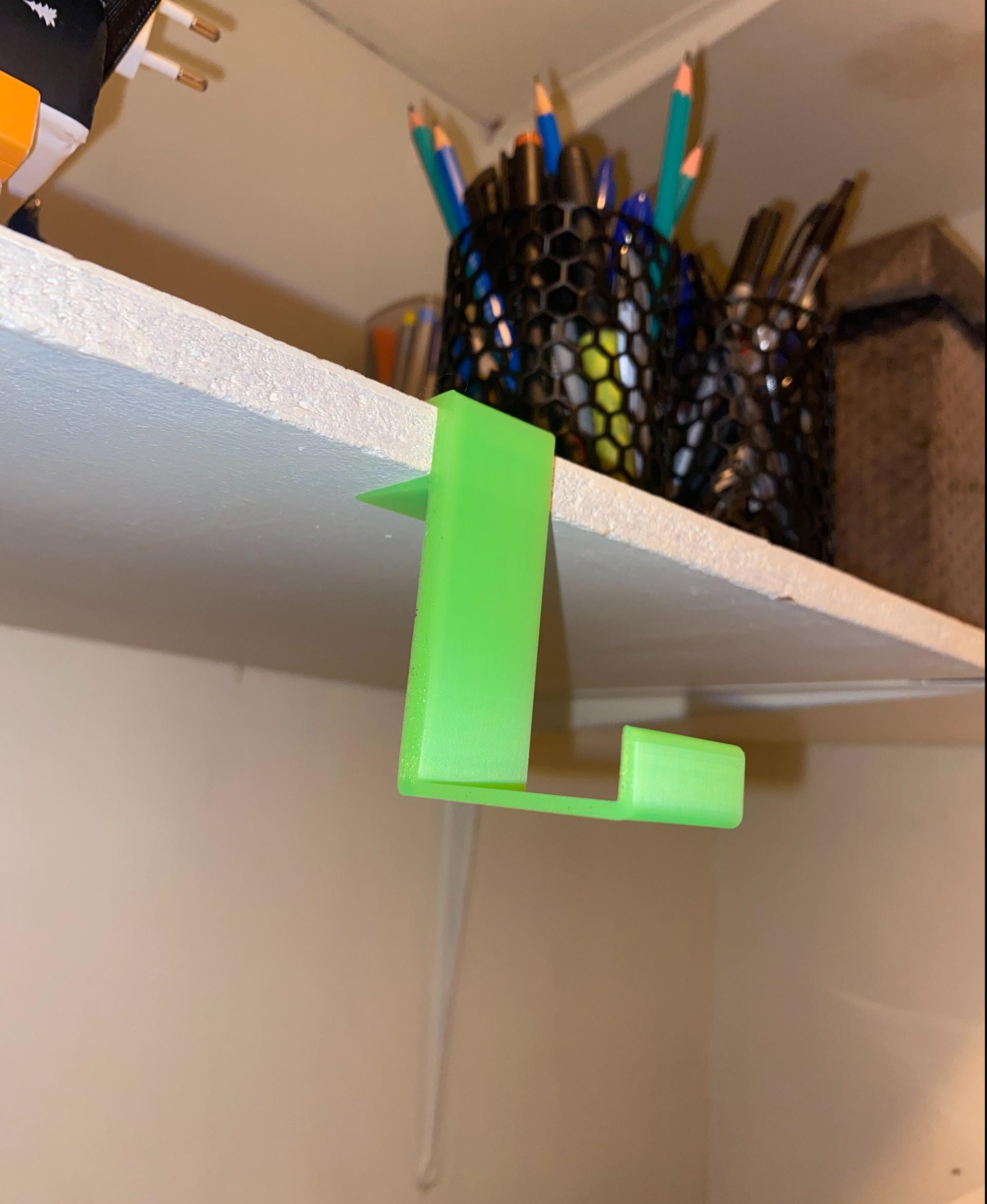 headset holder on shelf.stl 3d model