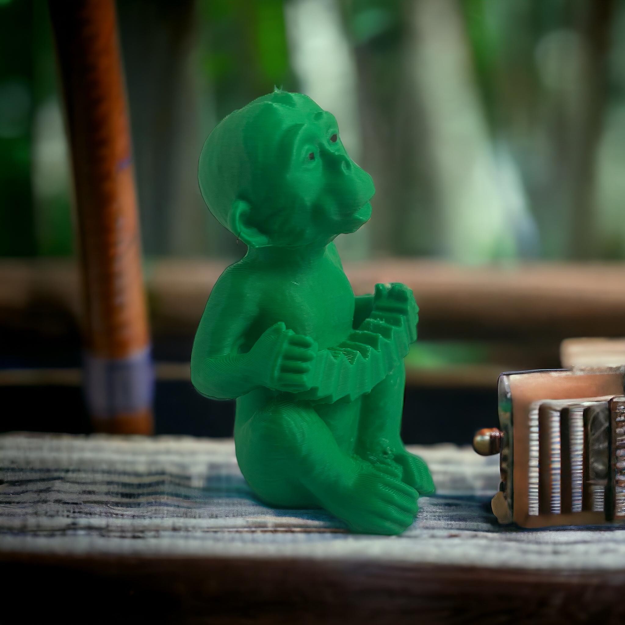 Monkey playing the accordeon 3d model