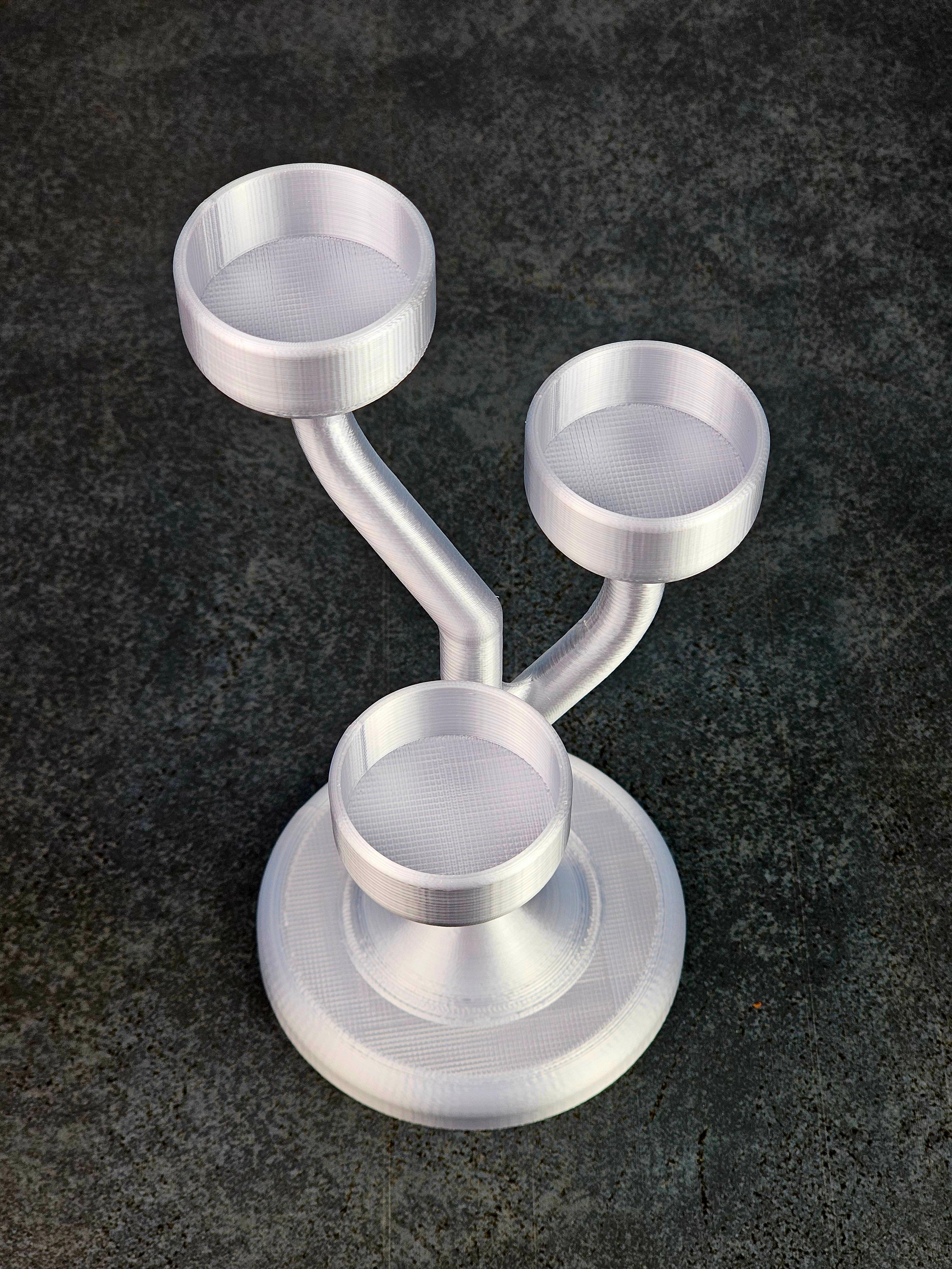 Candle Holder in Sleek Design for 3 Tea Lights 3d model