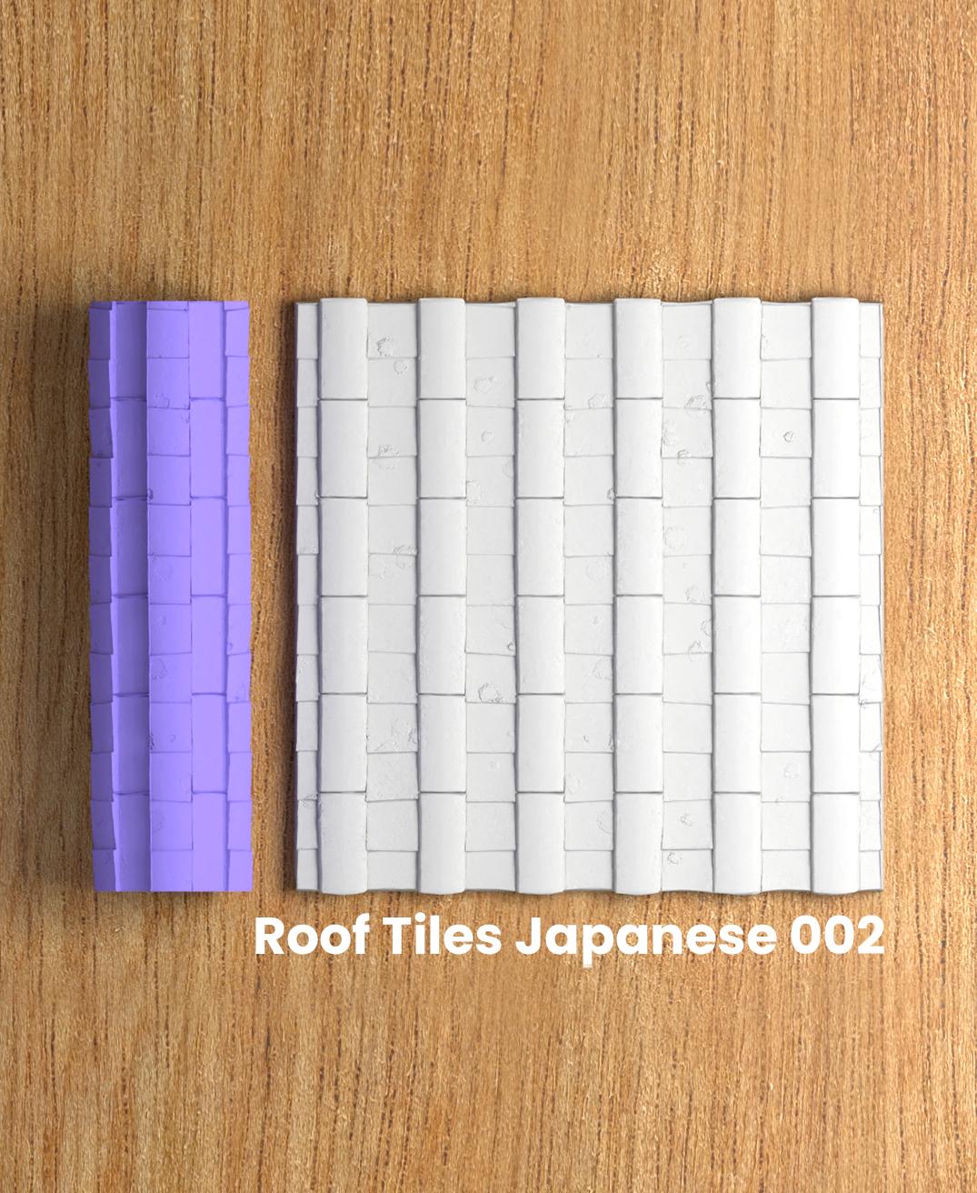 Collection Amethyst | Roof Tiles Japanese 002 | Polymer Clay Seamless Texture Roller 3d model