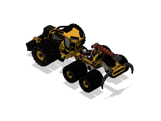 Yellow Log Skidder-All Dual Wheels 3d model