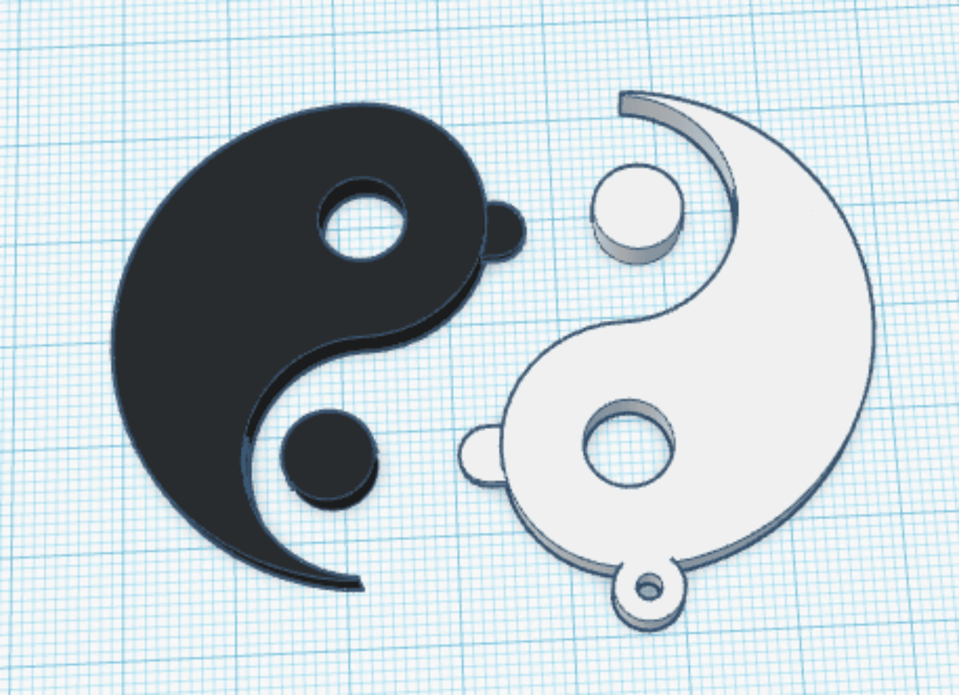 Yin Yang Llavero  3d model