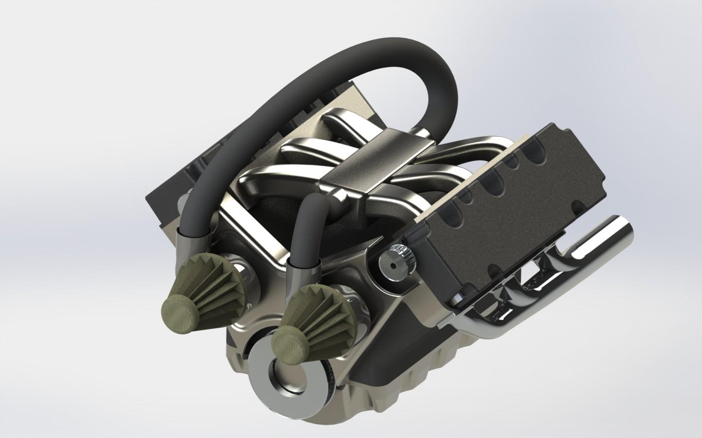 V6 Twin Turbo Engine 3d model