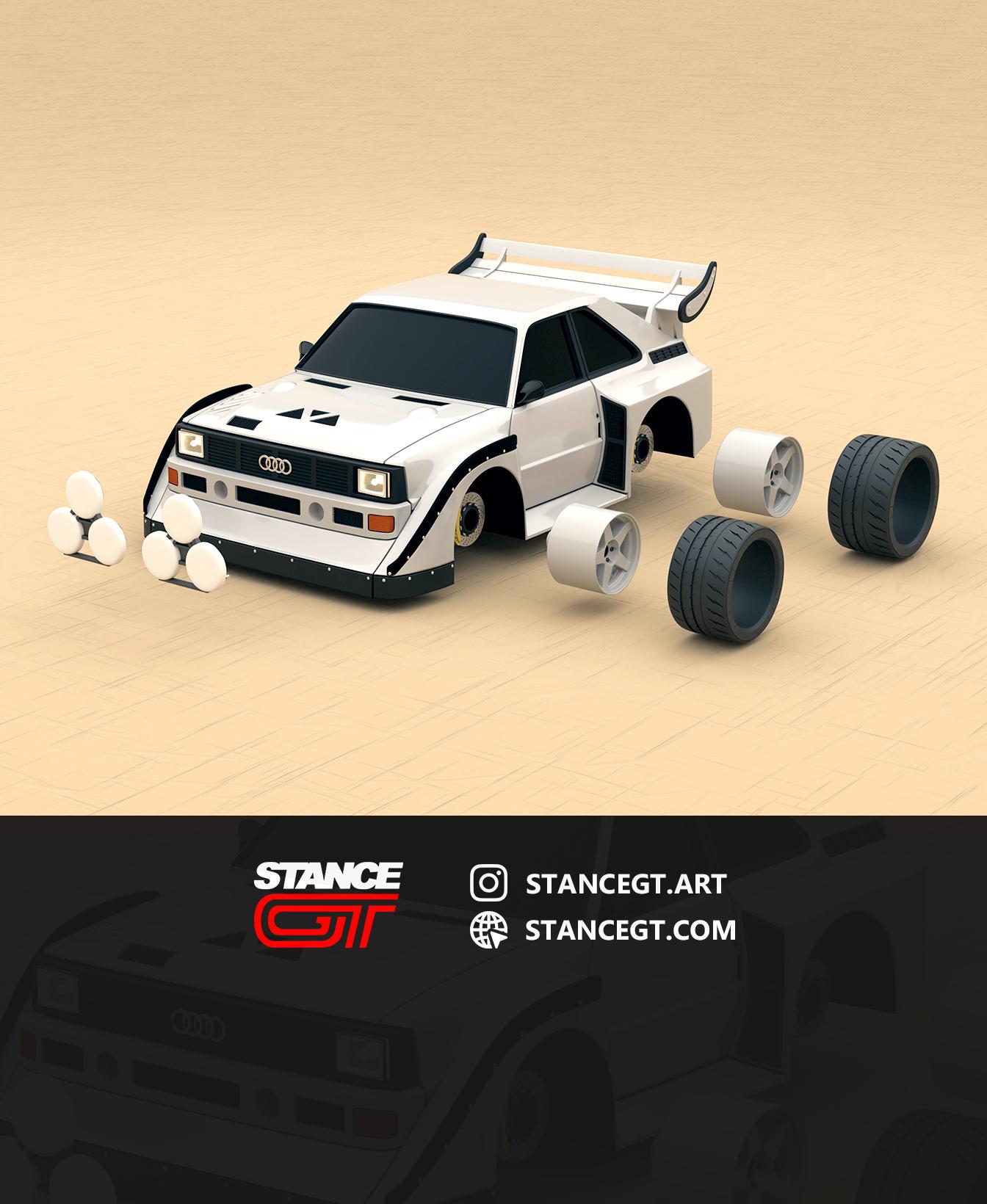 Audi Quattro S1 Rally Car | Scale model kit car 3d model