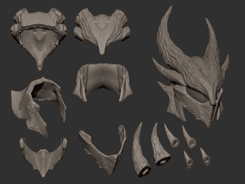 Skyrim Daedric Helmet STL 3D File 3d model