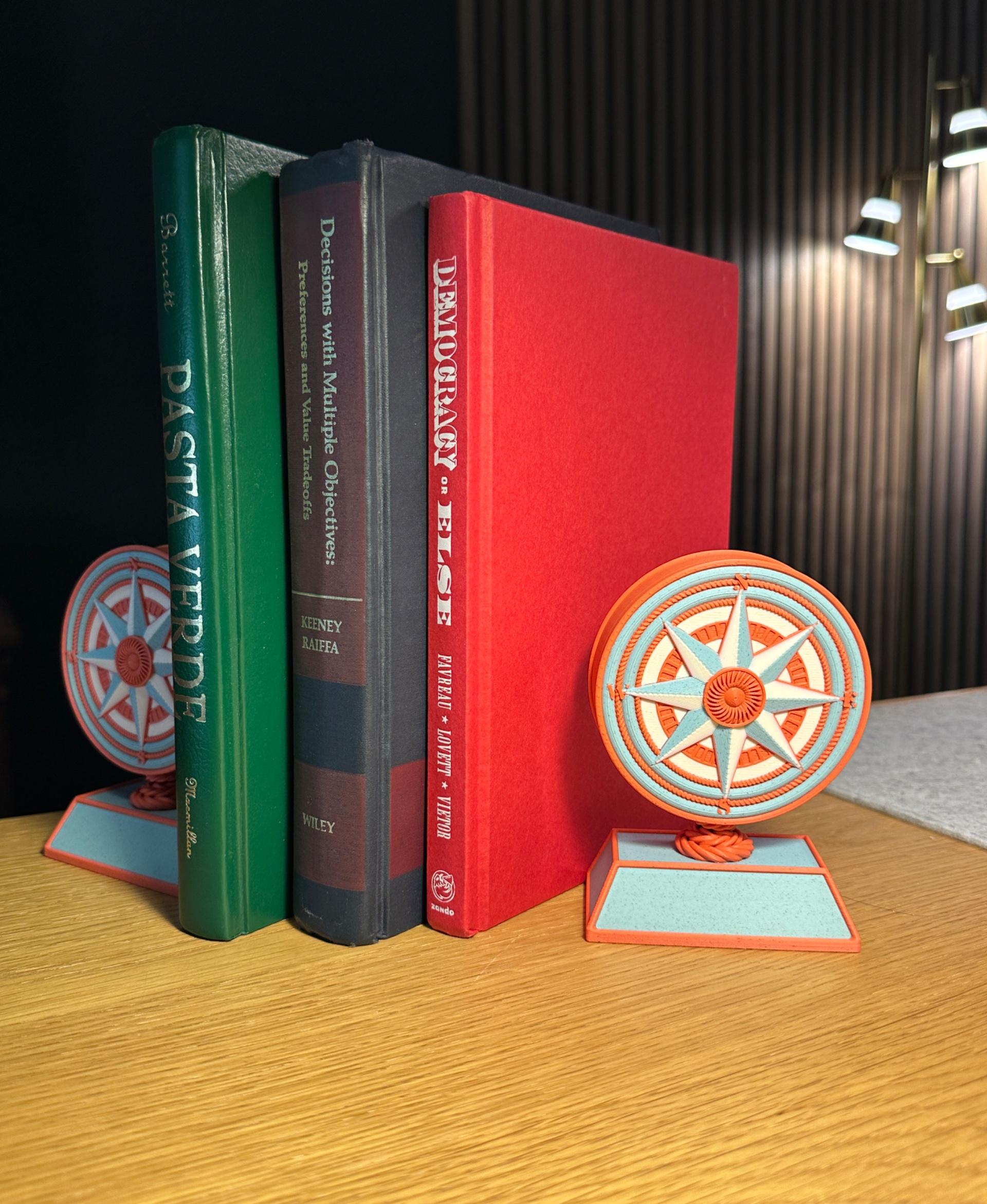 Reader's Compass ~ Bookends 3d model