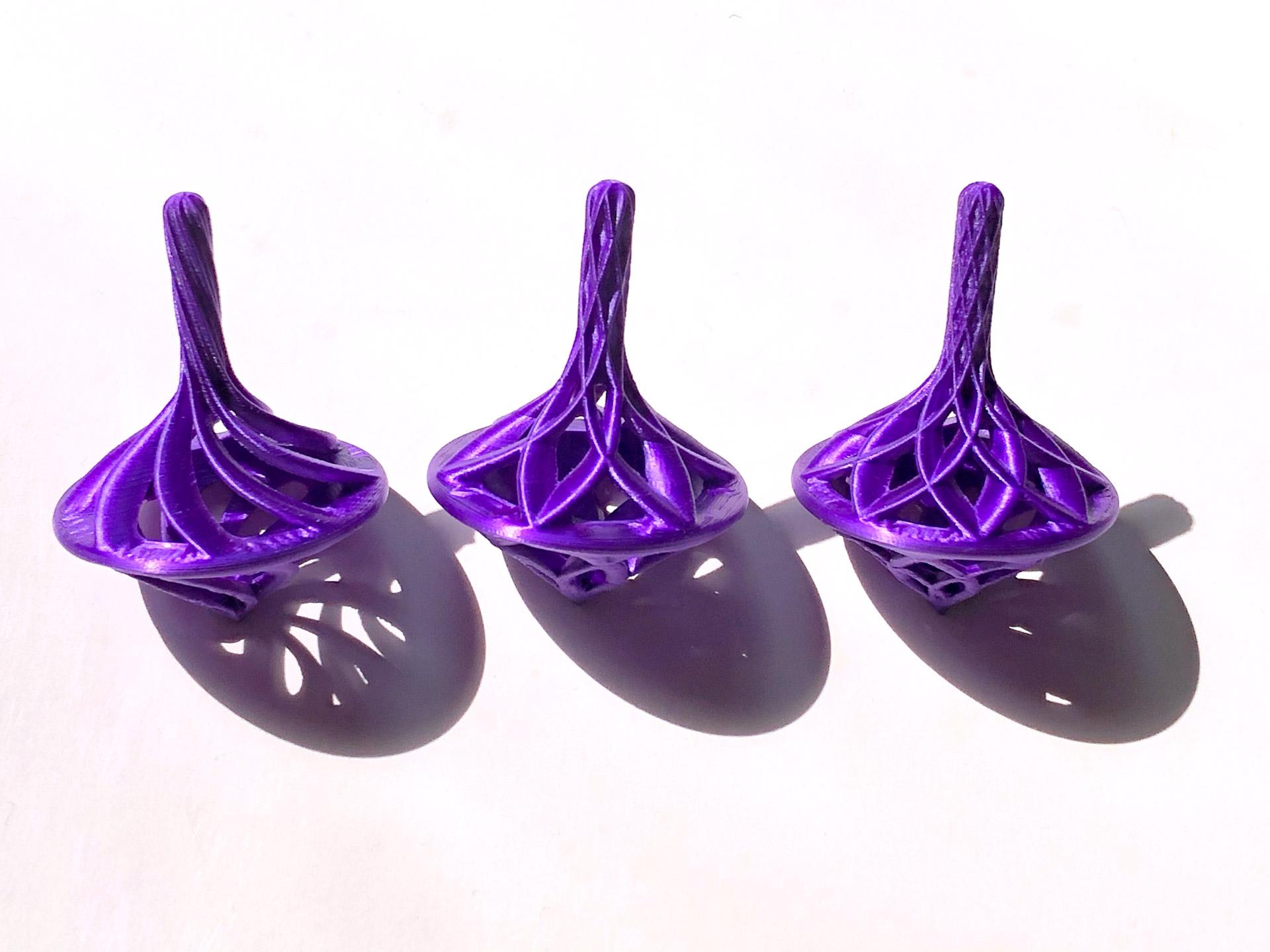 Set of 3 Spinning Tops 3d model