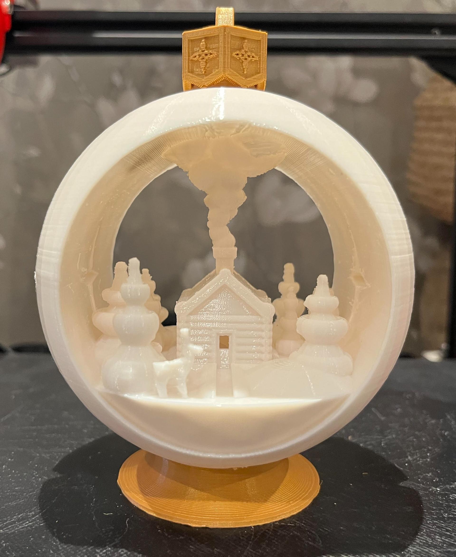 Snow Globe Votive Ornament - Winter Cabin 3d model